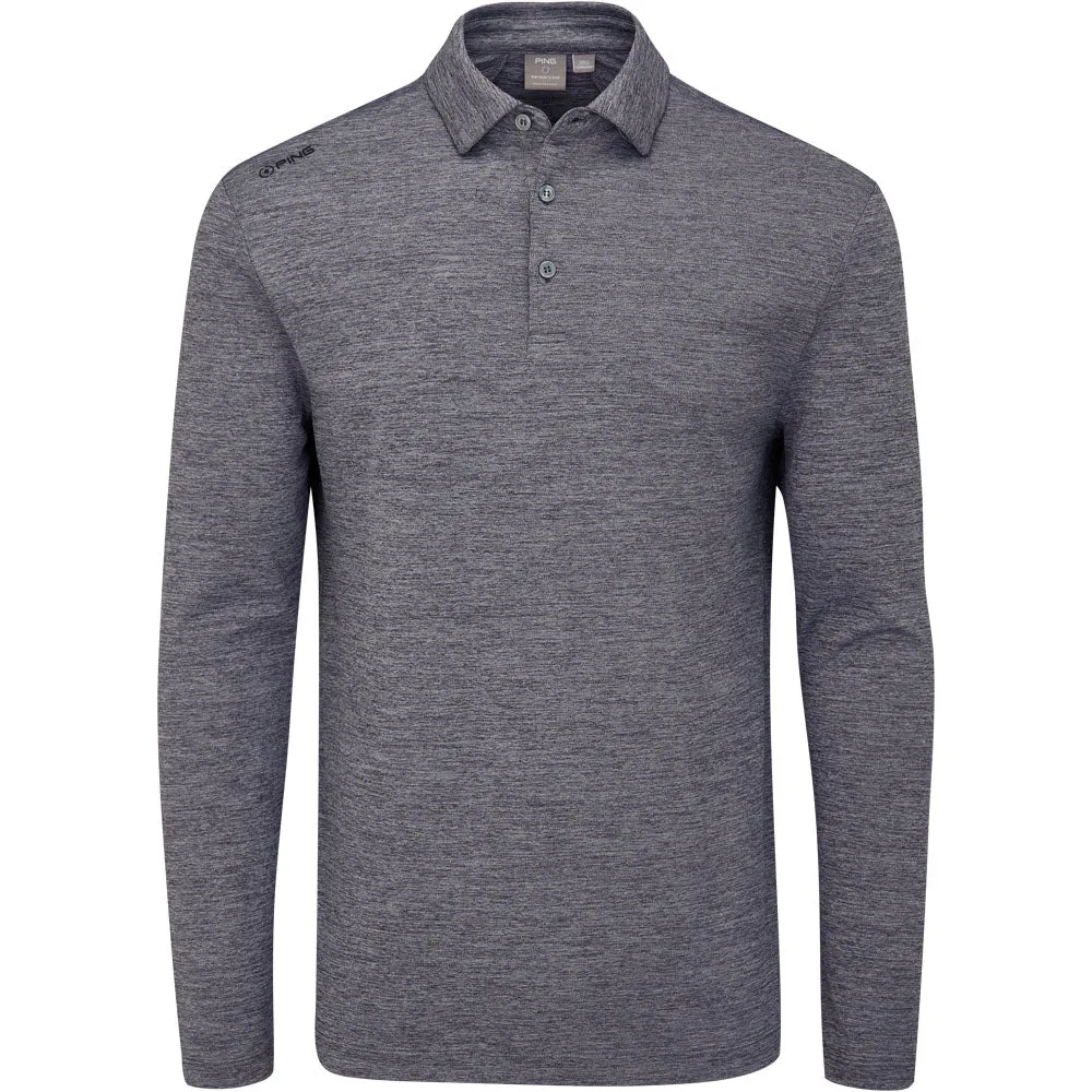Ping Emmett Long Sleeve Polo Shirt - Charcoal Marl