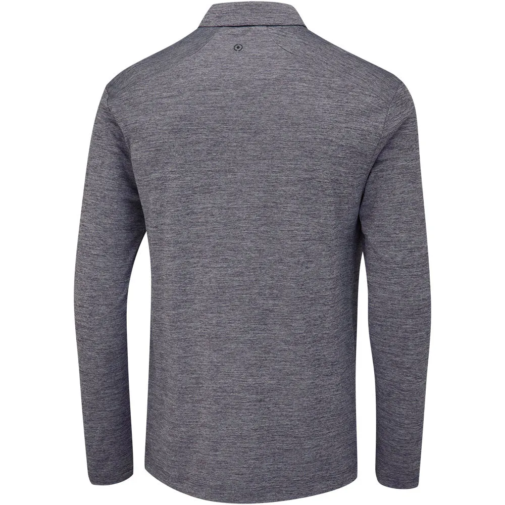 Ping Emmett Long Sleeve Polo Shirt - Charcoal Marl