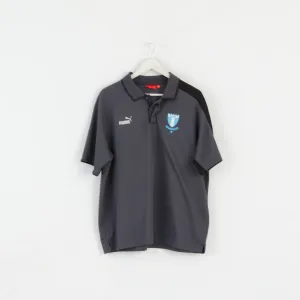 Puma Men XL Polo Shirt Grey Malmo FF Football Sweden Jersey Top