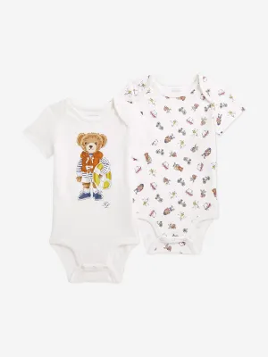Ralph Lauren Baby Boys Bear Bodysuit Set in White