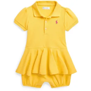 Ralph Lauren Baby Shortall Chrome Yellow W/ Bright Pink