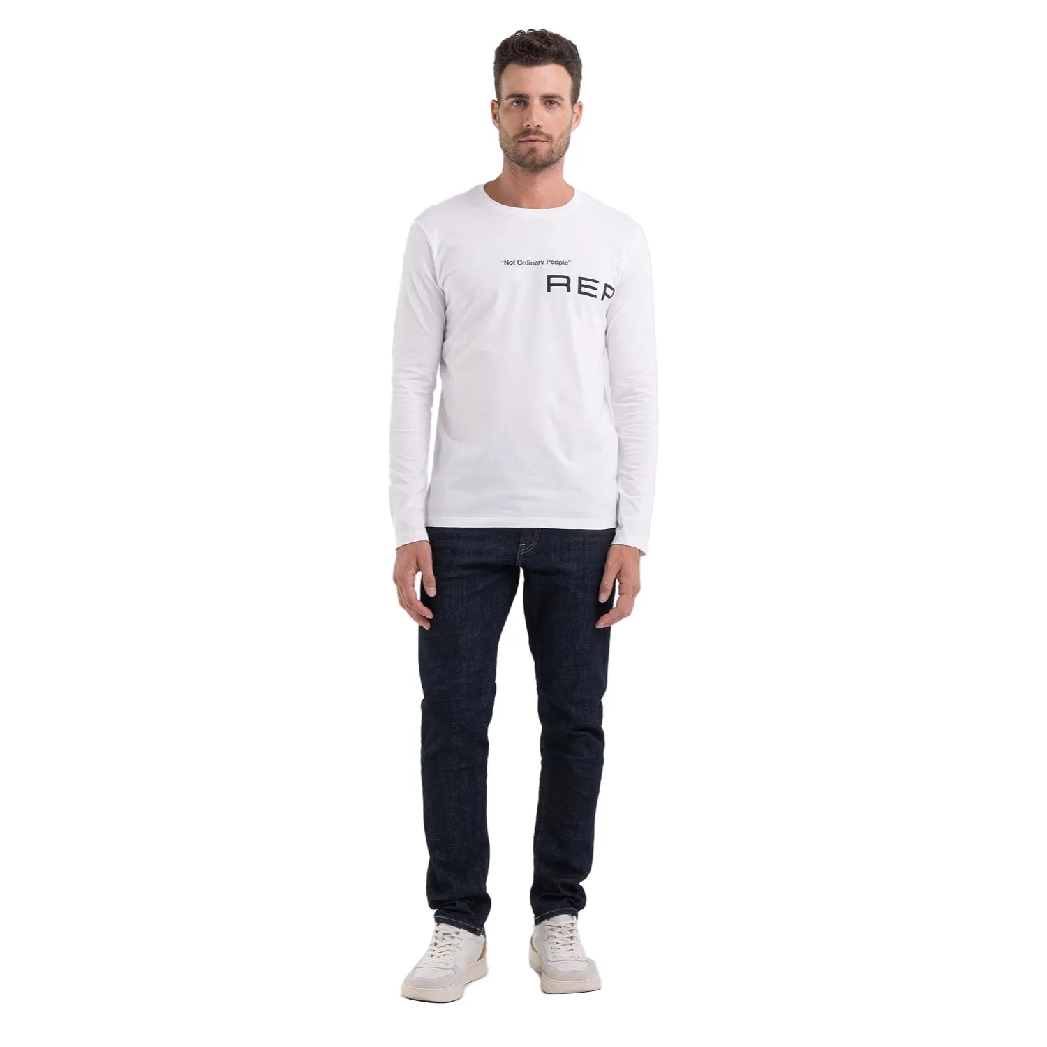 Replay Men's Regular Slim Basic Jersey Long Sleeve T-shirt