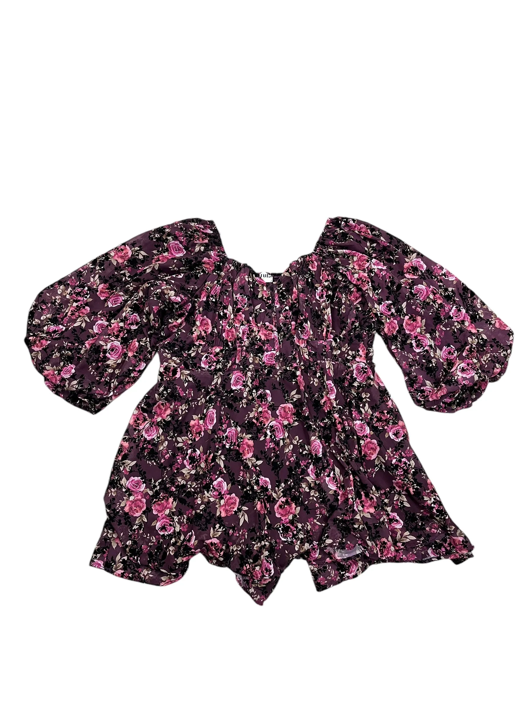 Romper By ARULA In Floral Print, Size:2X