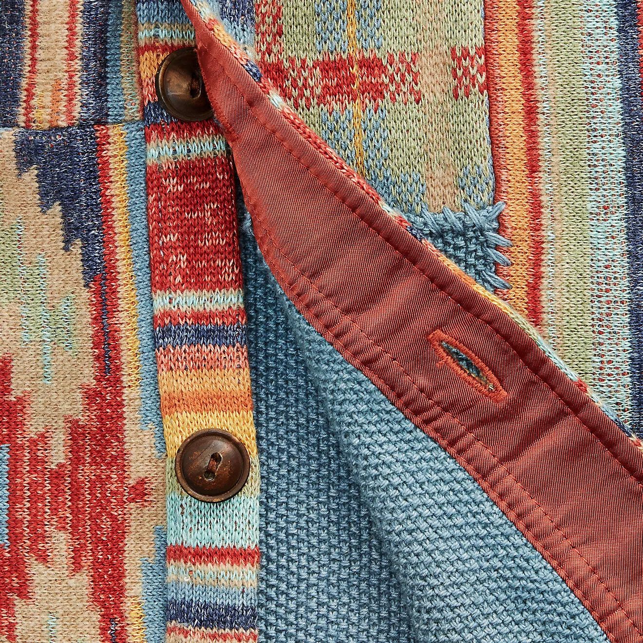 RRL by Ralph Lauren Patchwork Workshirt Jumper Rust Multi