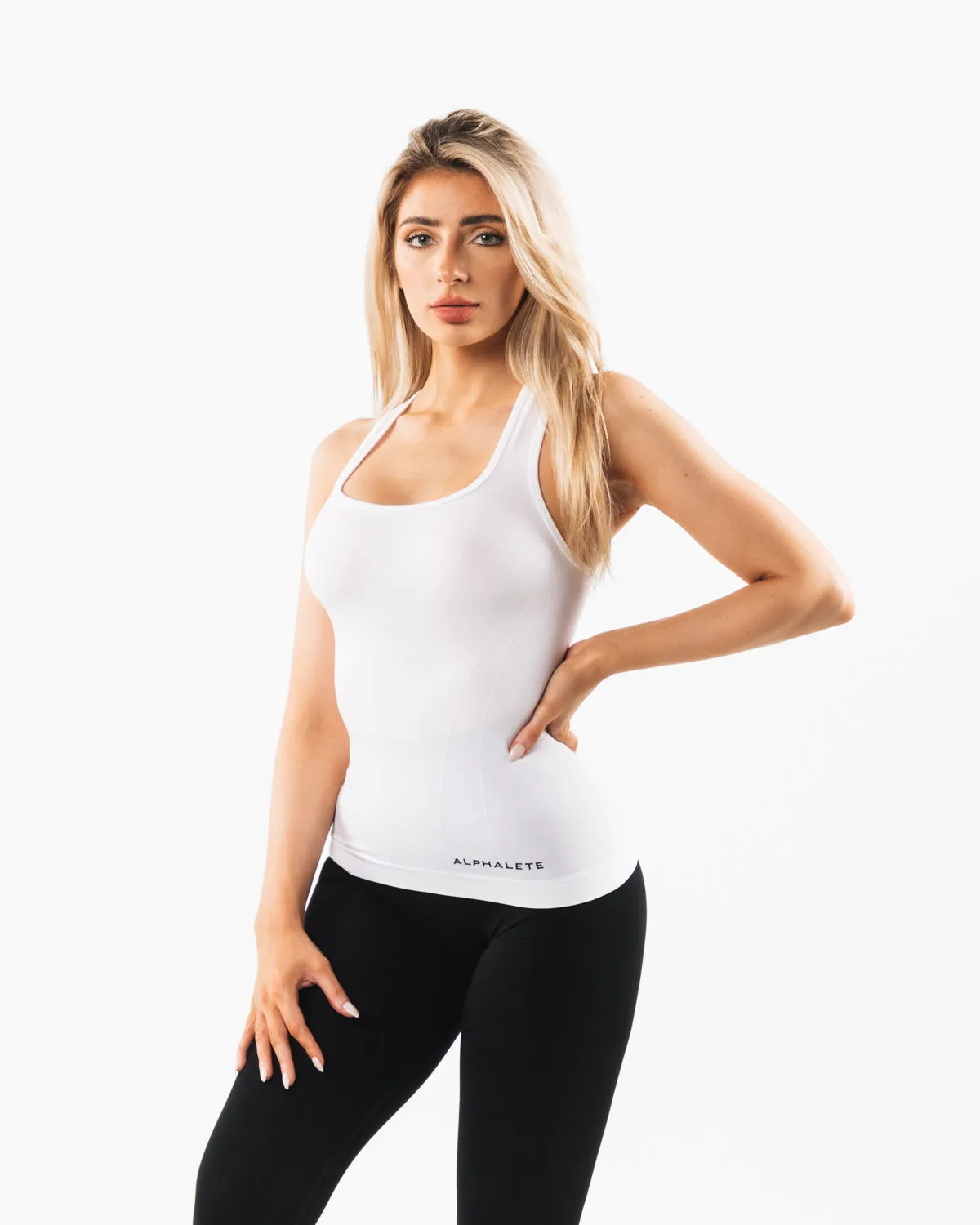 Seamless Racerback Tank - White Alphalete Athletics