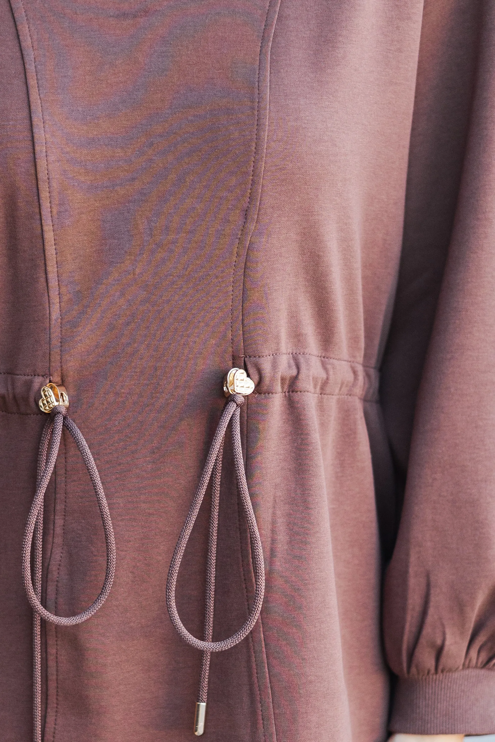 Season Of Love Espresso Brown Drawstring Dress