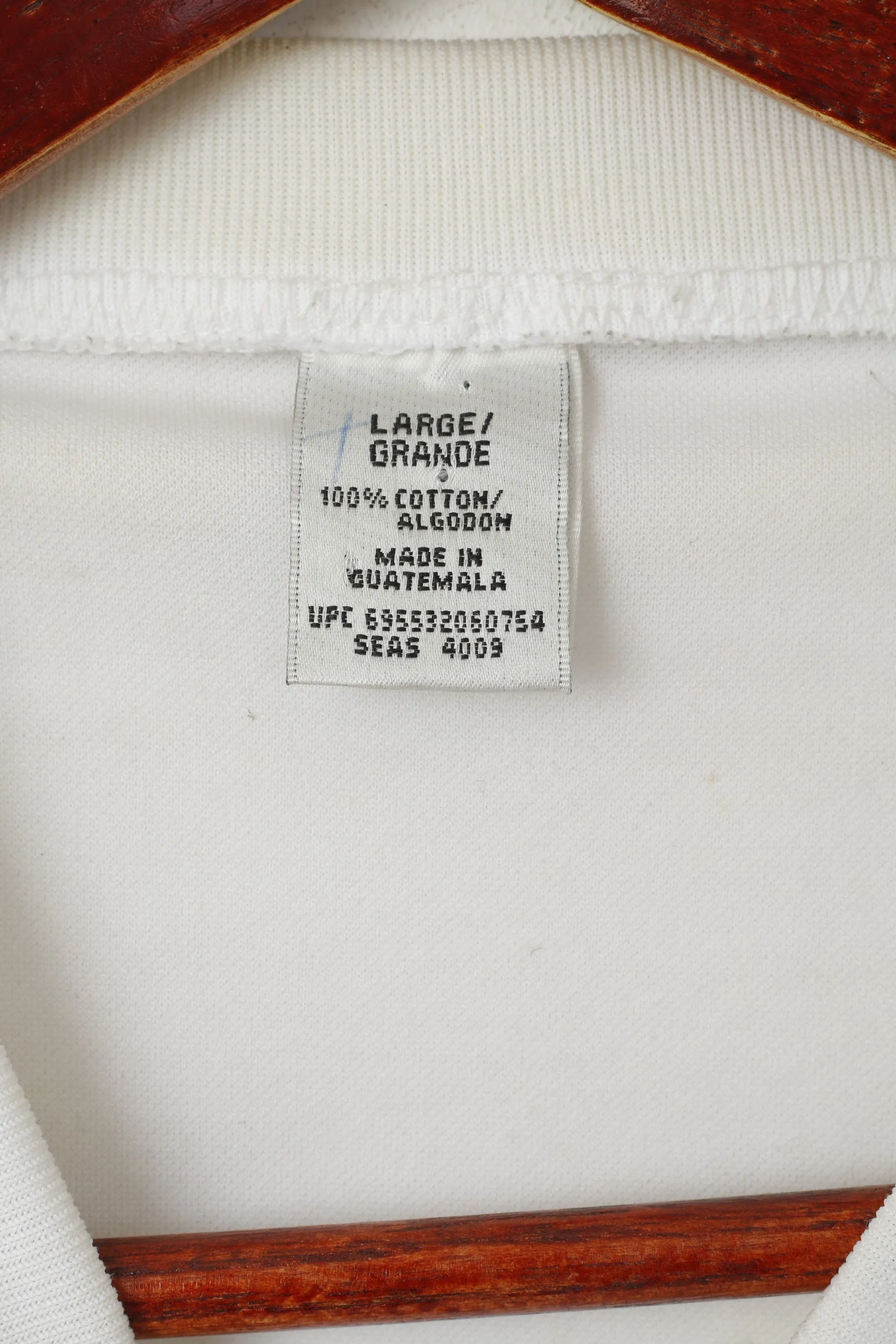 Seleccion Nacional Guatemala Men L Shirt White V Neck Football Jersey Top