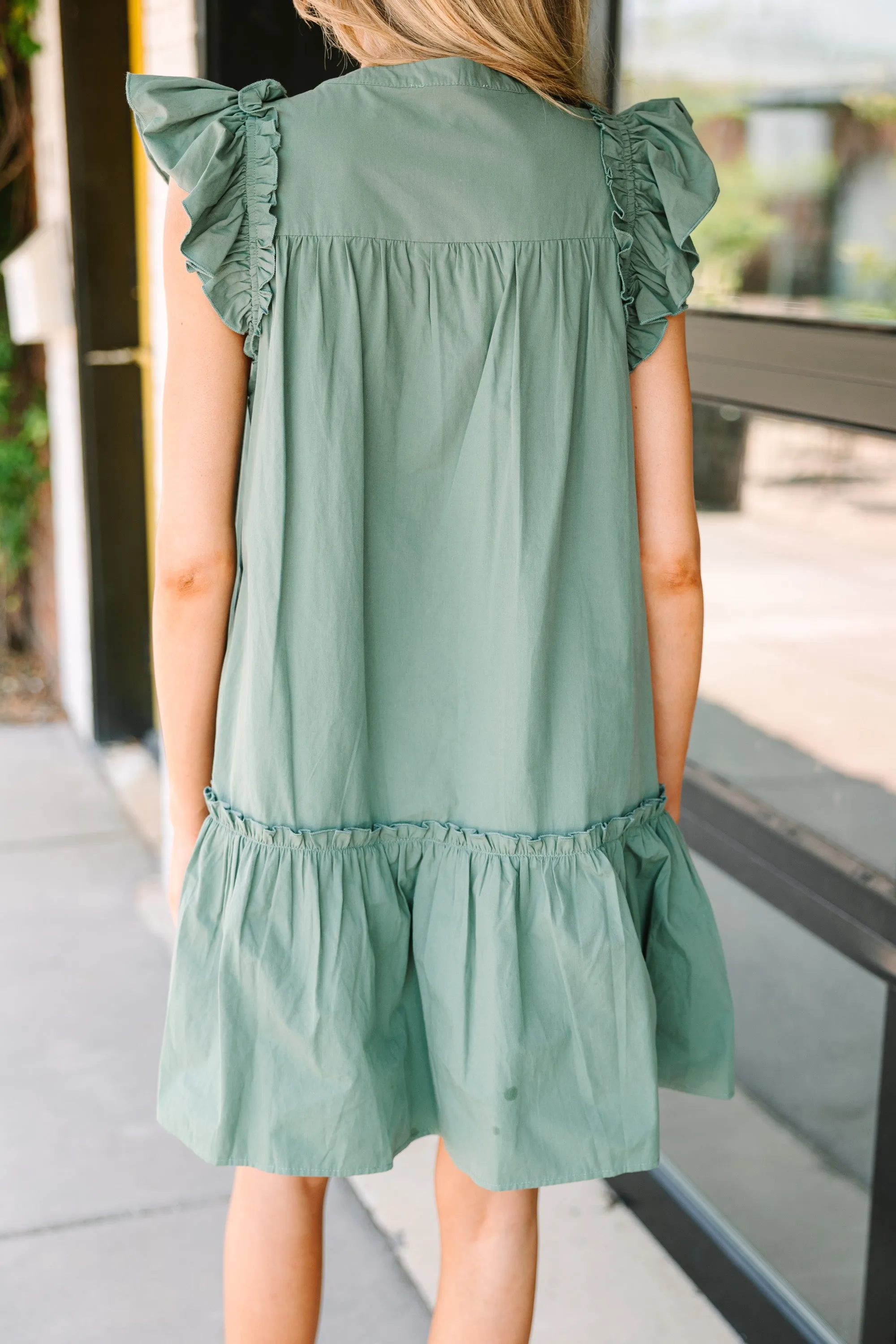 Send You Love Deep Sage Drop Waist Waist