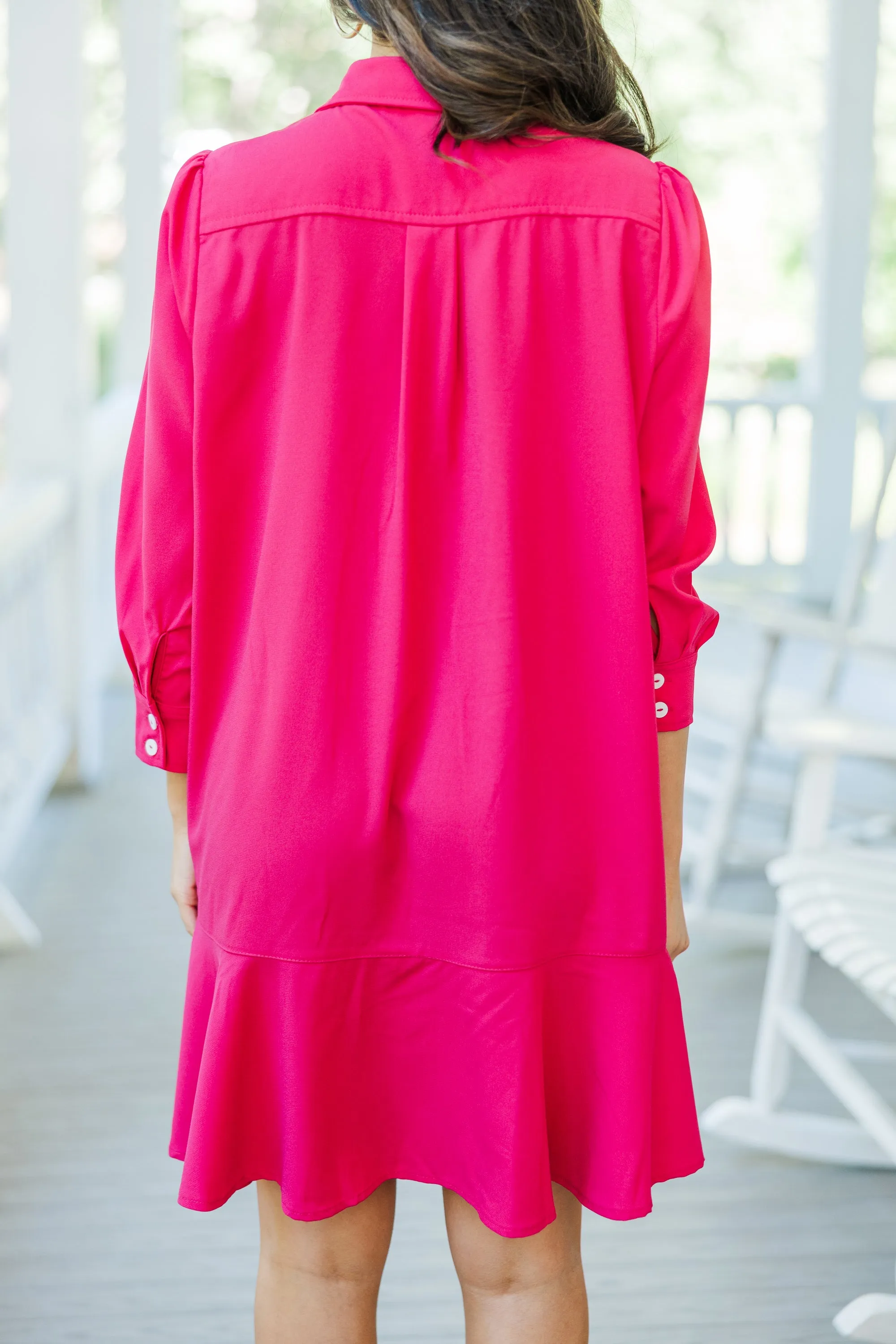 Share Your Story Fuchsia Pink Shirt Dress