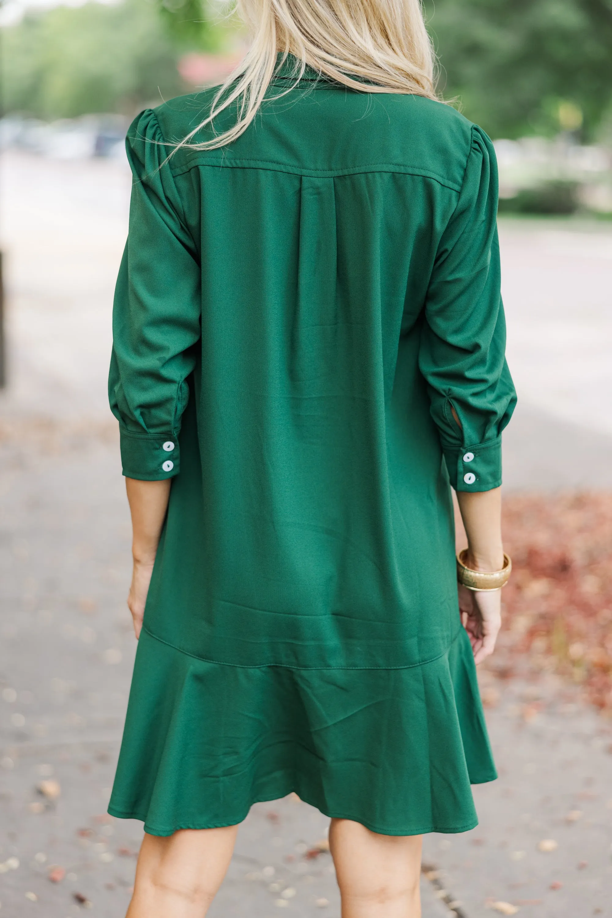 Share Your Story Hunter Green Shirt Dress