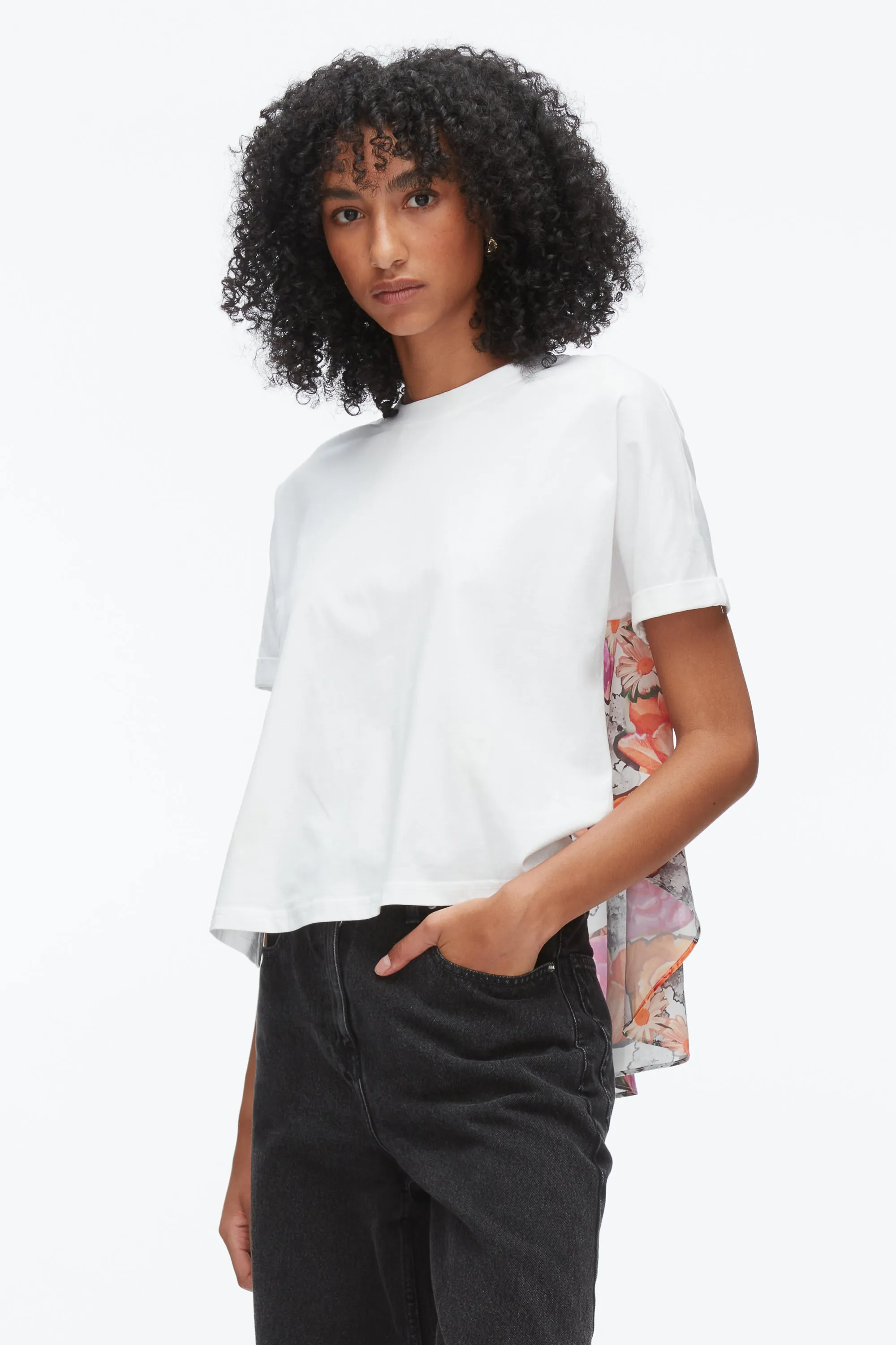 Short Sleeve Tee with Floral Collage Combo