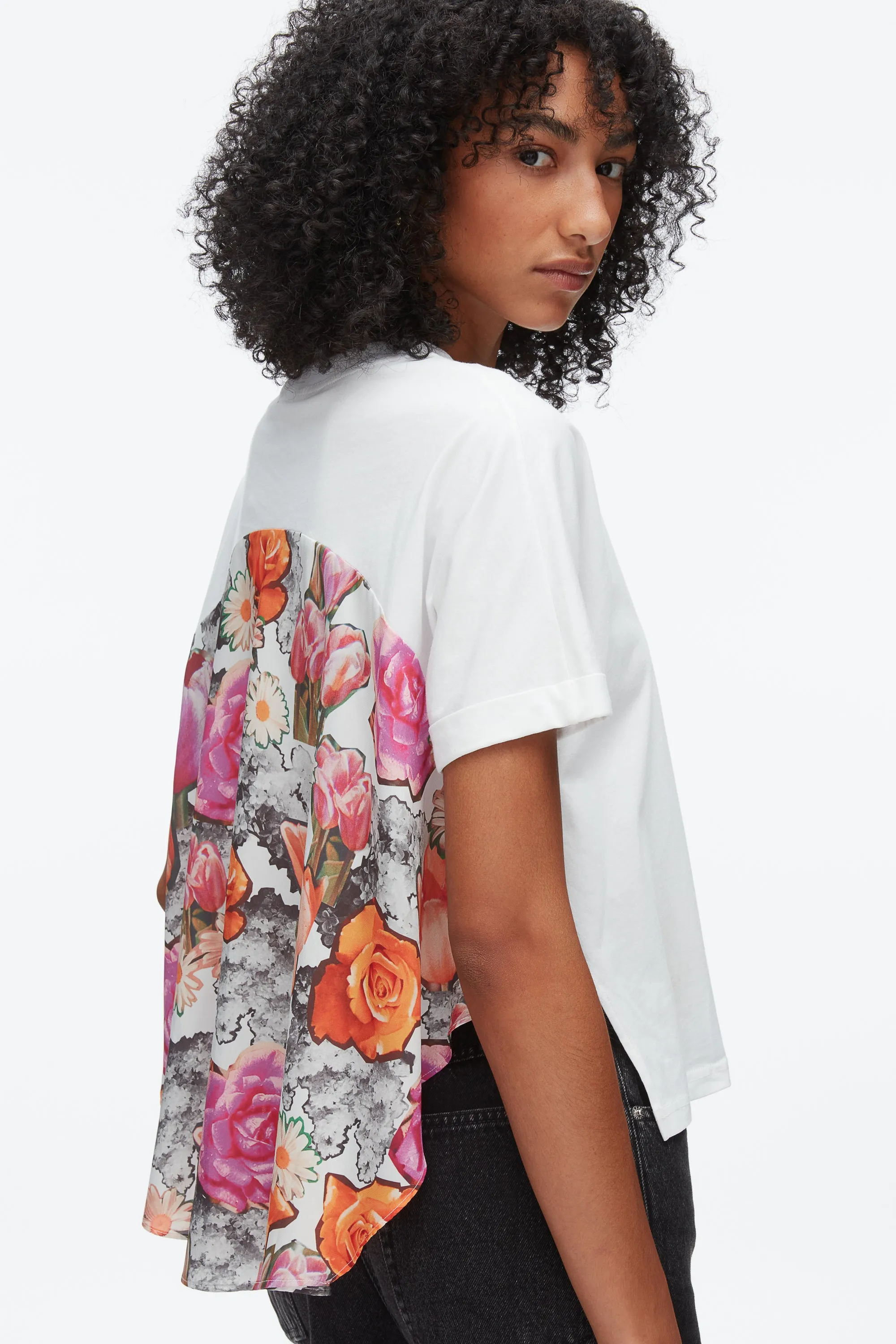 Short Sleeve Tee with Floral Collage Combo