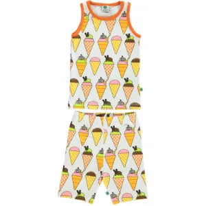 Smfolk Cream Tank Top And Cycling Shorts With Ice