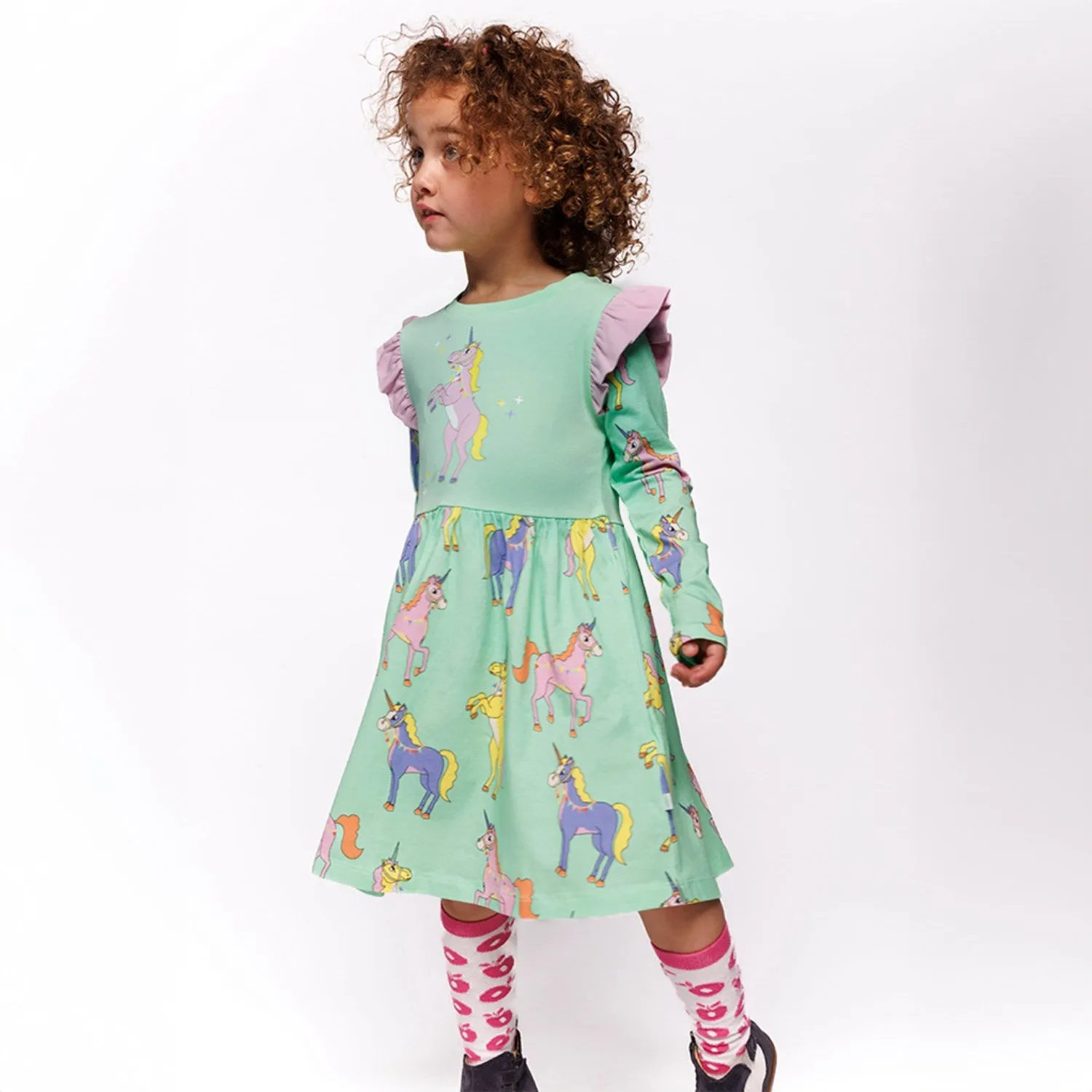 Smfolk Minty Green Tea Dress With Enhjrninger