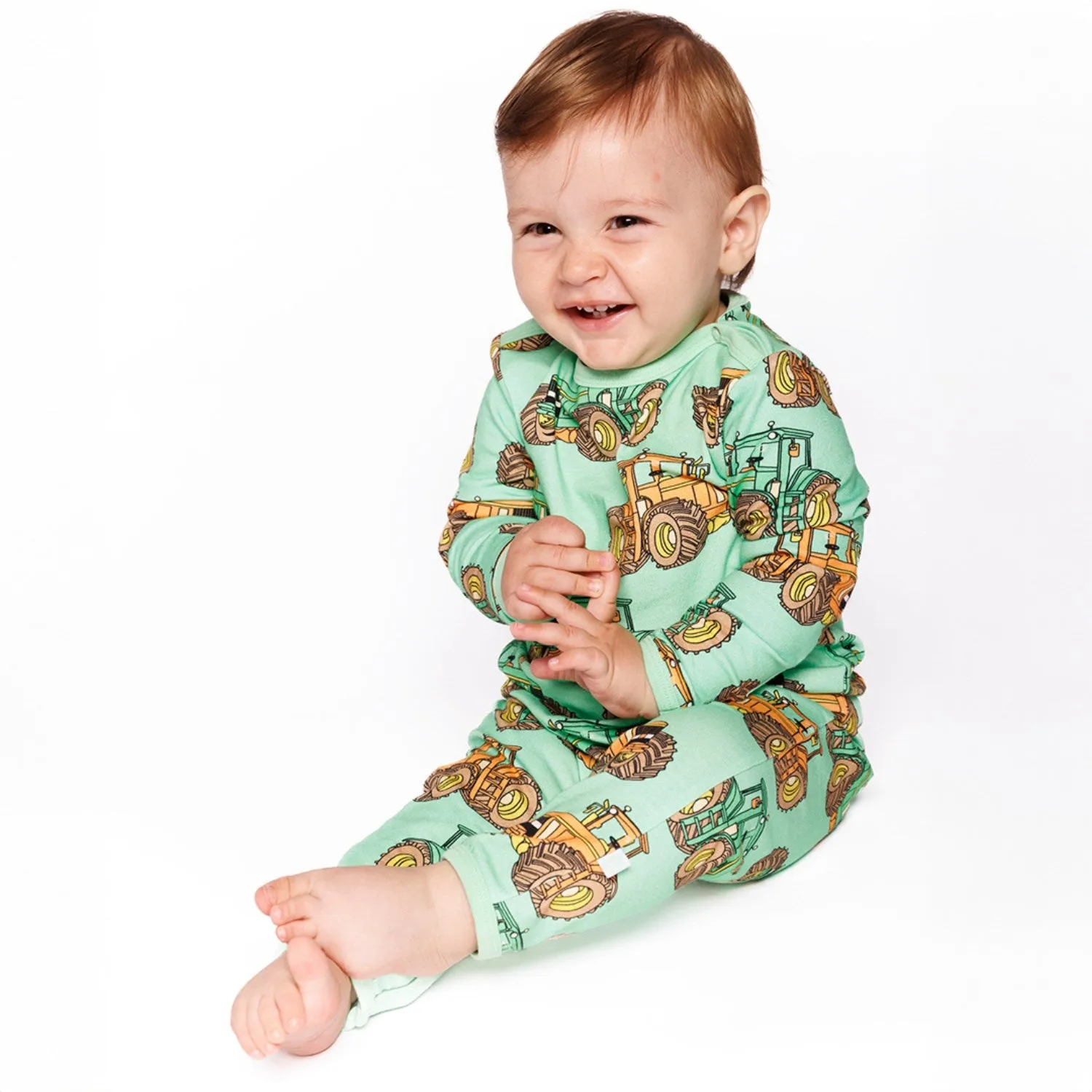 Smfolk Minty Green Tea Langrmet Full suit With Traktorer