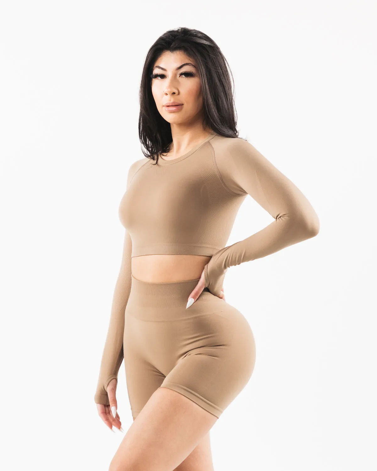 Stratus LS Crop - Chai Alphalete Athletics