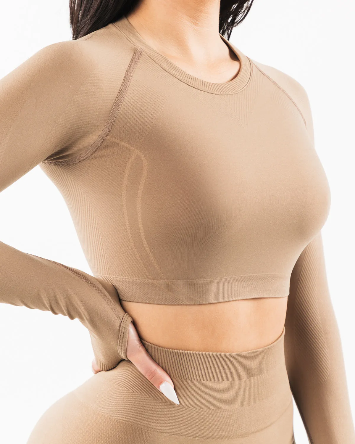 Stratus LS Crop - Chai Alphalete Athletics