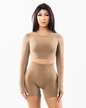 Stratus LS Crop - Chai Alphalete Athletics