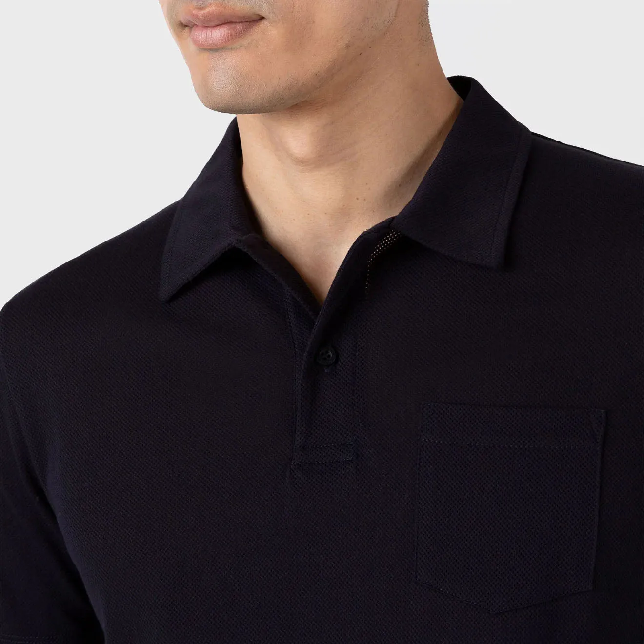 Sunspel Riviera Polo Shirt Midnight Navy