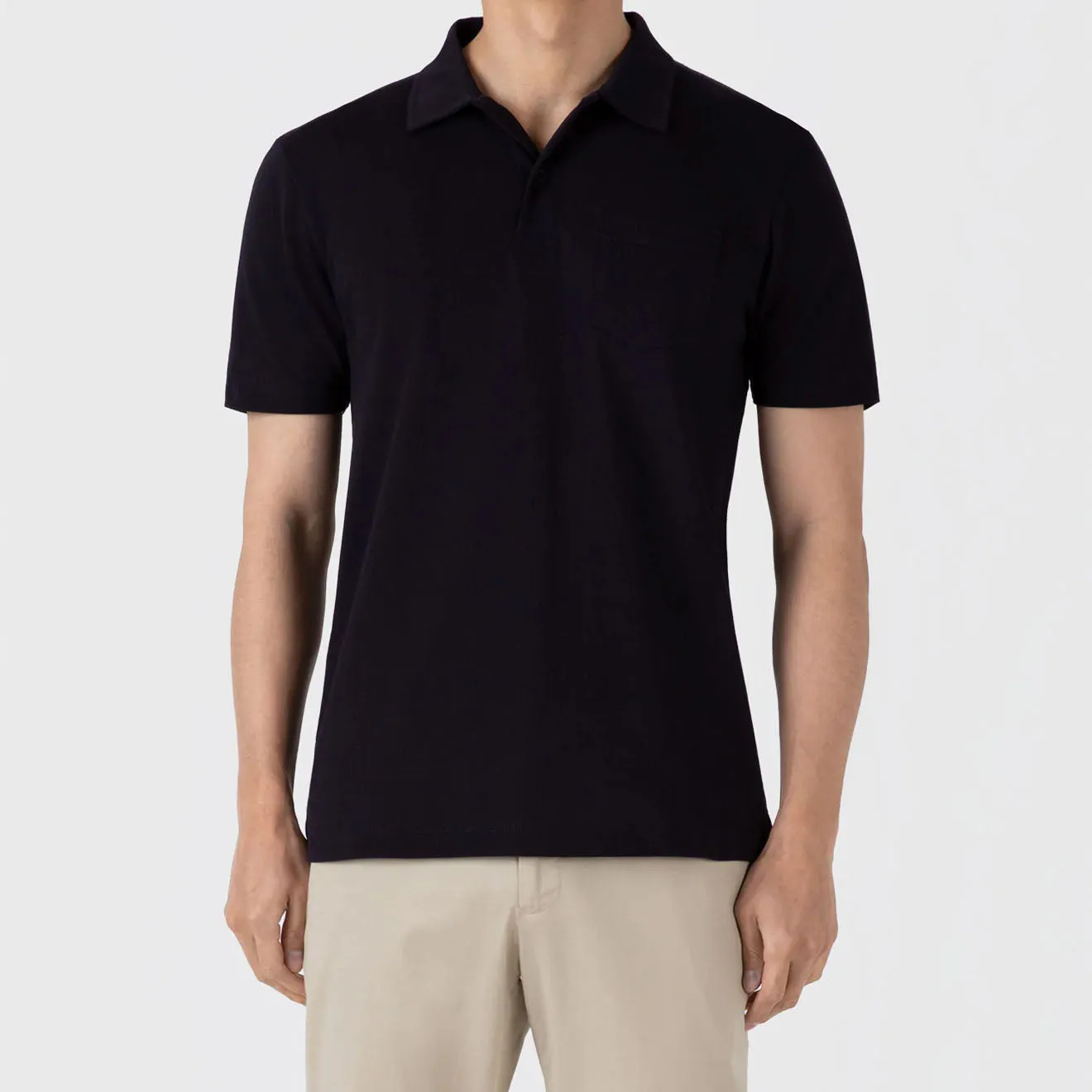 Sunspel Riviera Polo Shirt Midnight Navy