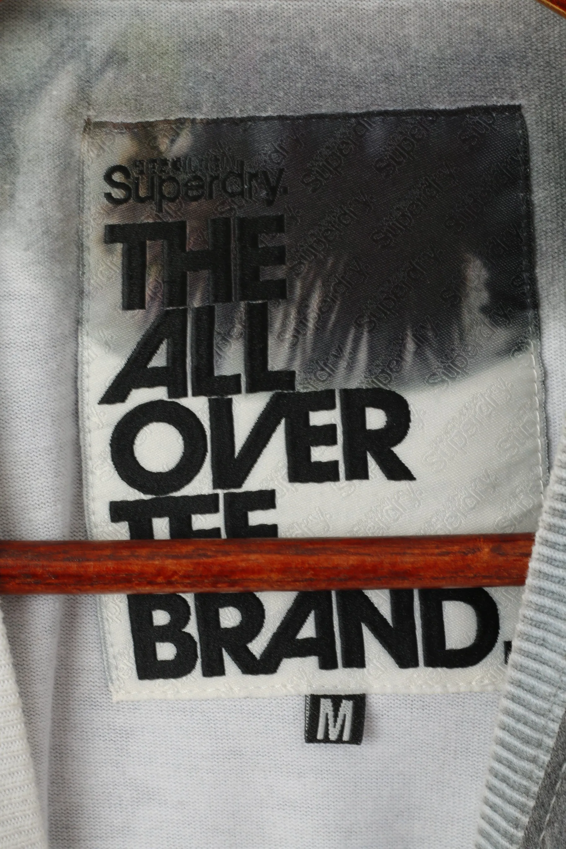 Superdry Men M Shirt Gray Cotton Graphic Palms Logo Short Sleeve Top