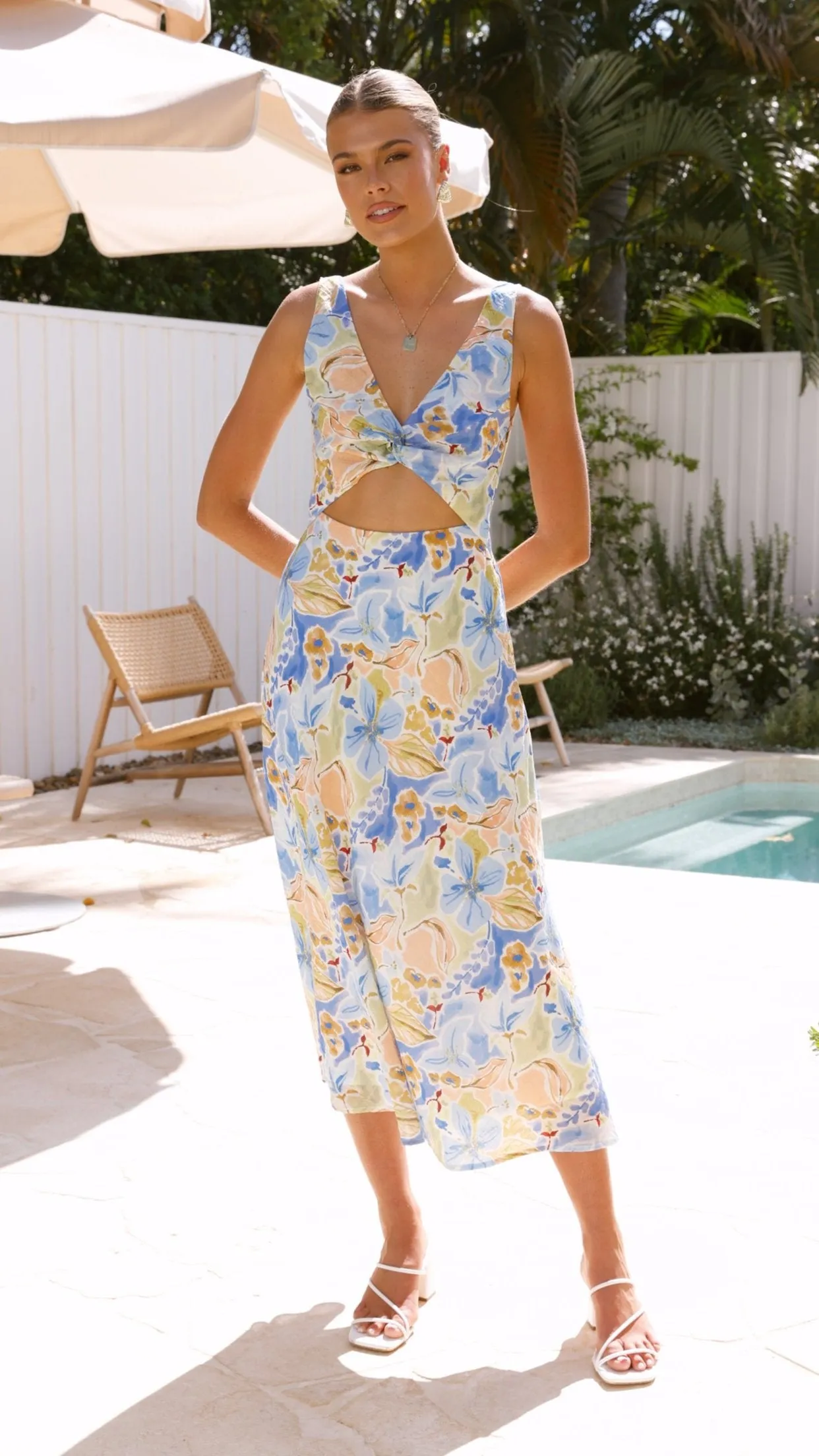 Talulah Maxi Dress - Blue Floral Billy J