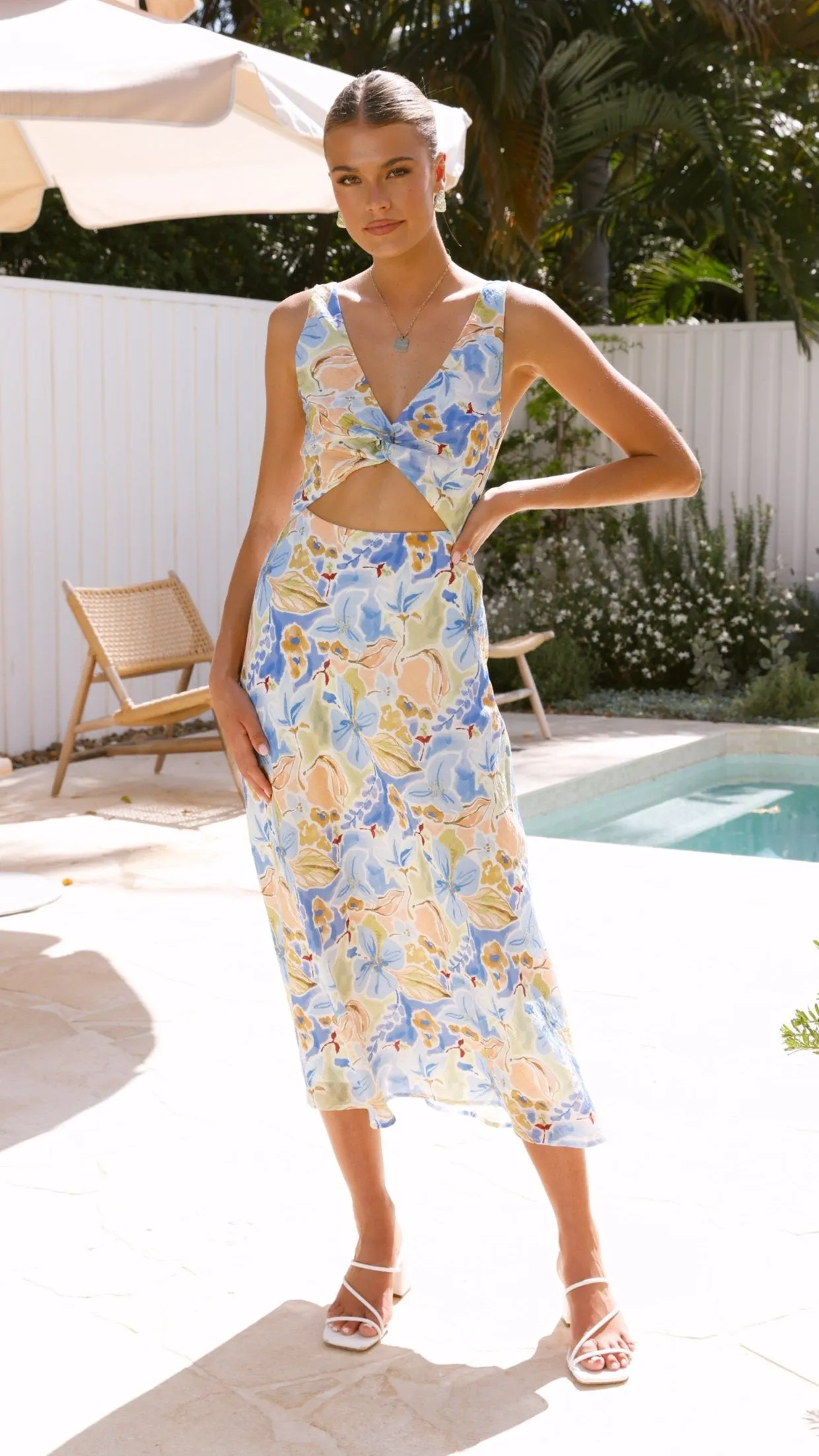 Talulah Maxi Dress - Blue Floral Billy J