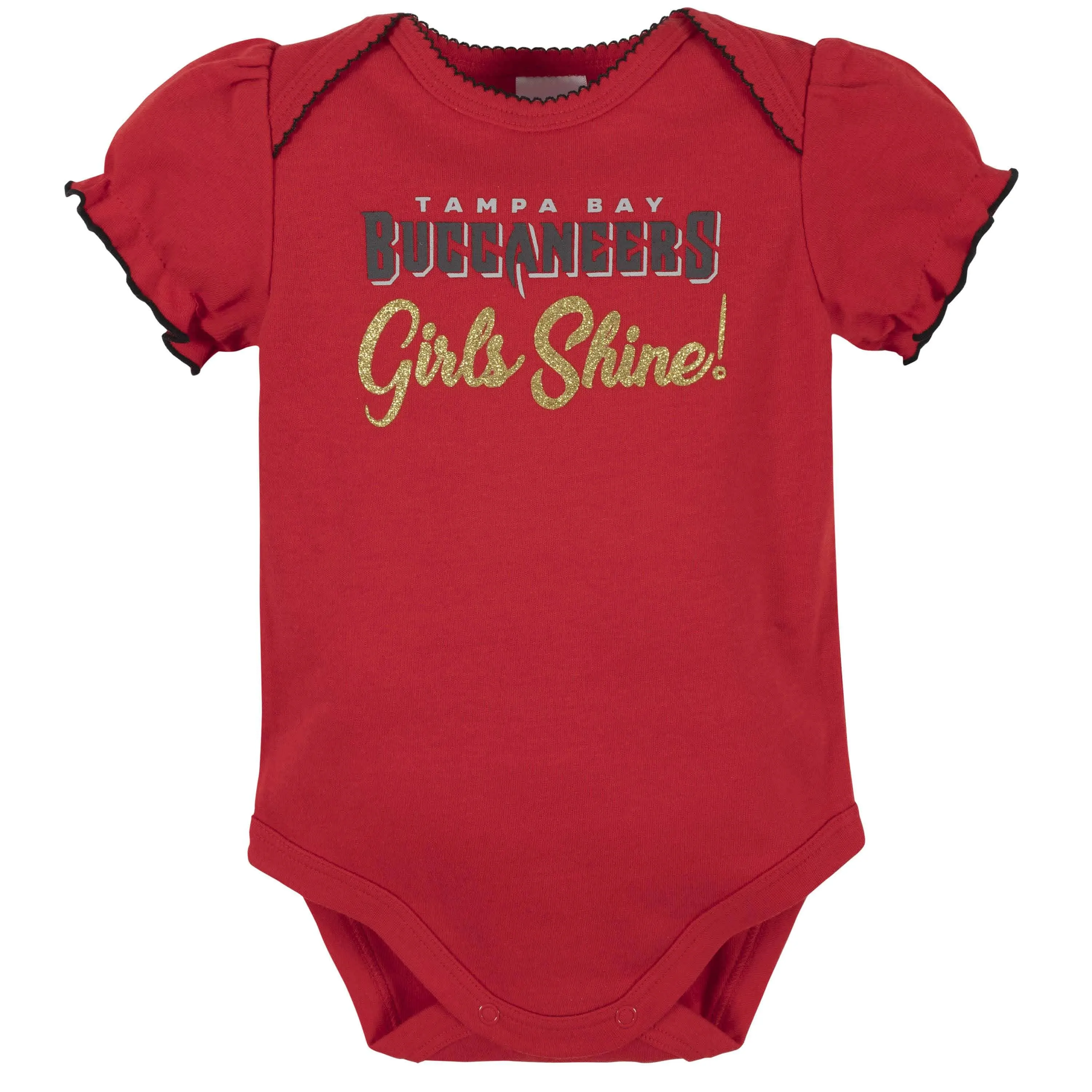 Tampa Bay Buccaneers Baby Girls Short Sleeve Bodysuits Gerber Childrenswea
