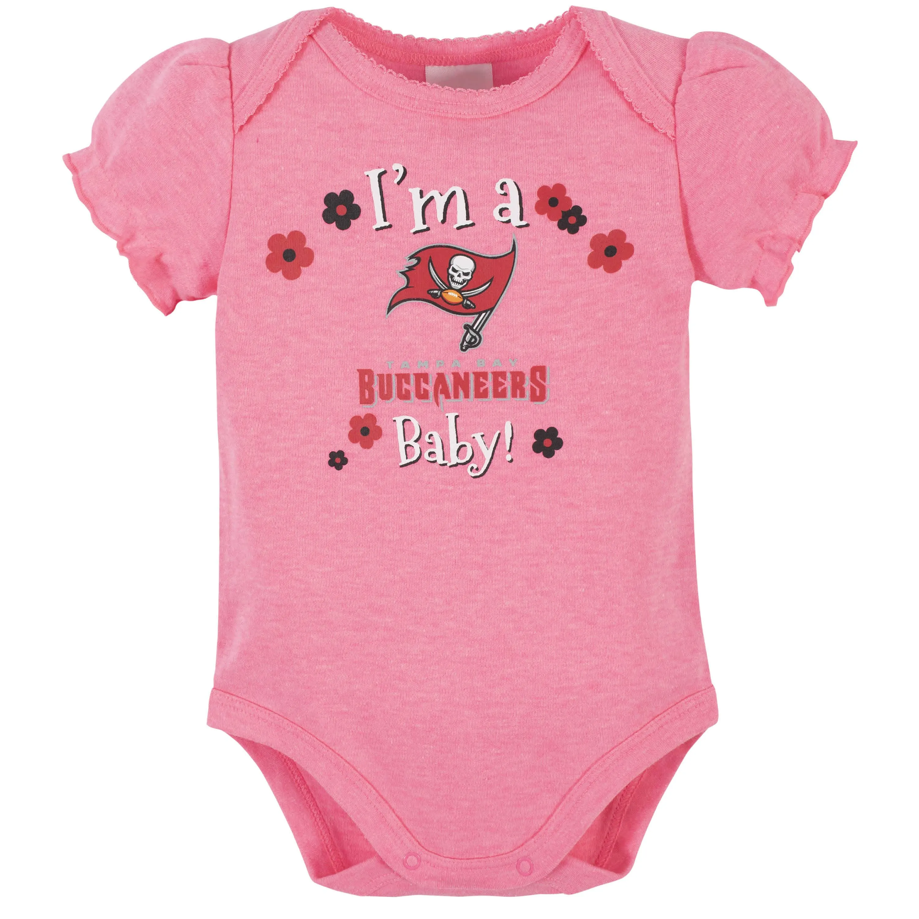 Tampa Bay Buccaneers Baby Girls Short Sleeve Bodysuits Gerber Childrenswea