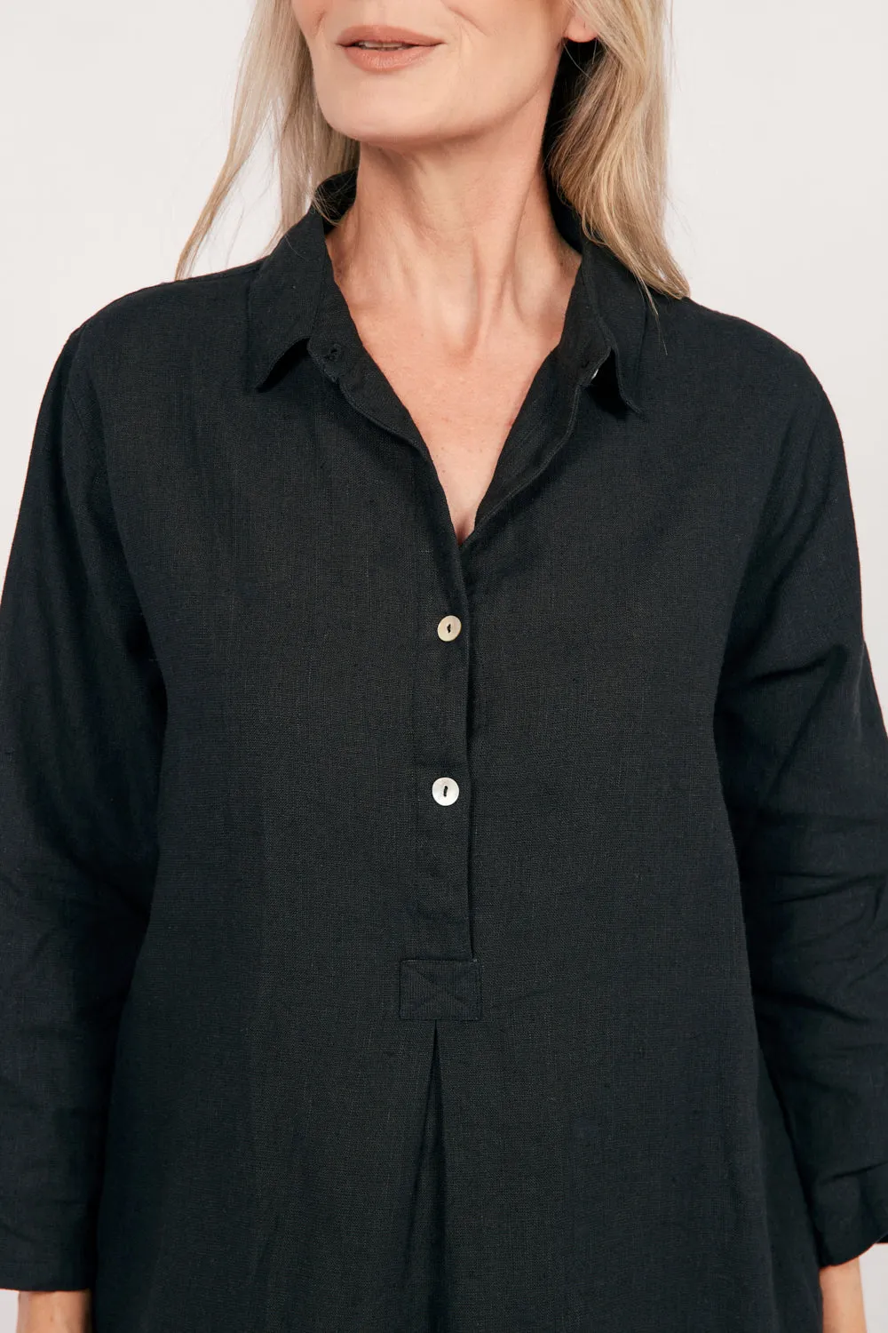 Tess Tunic Shirt Dress in Onyx Adrift