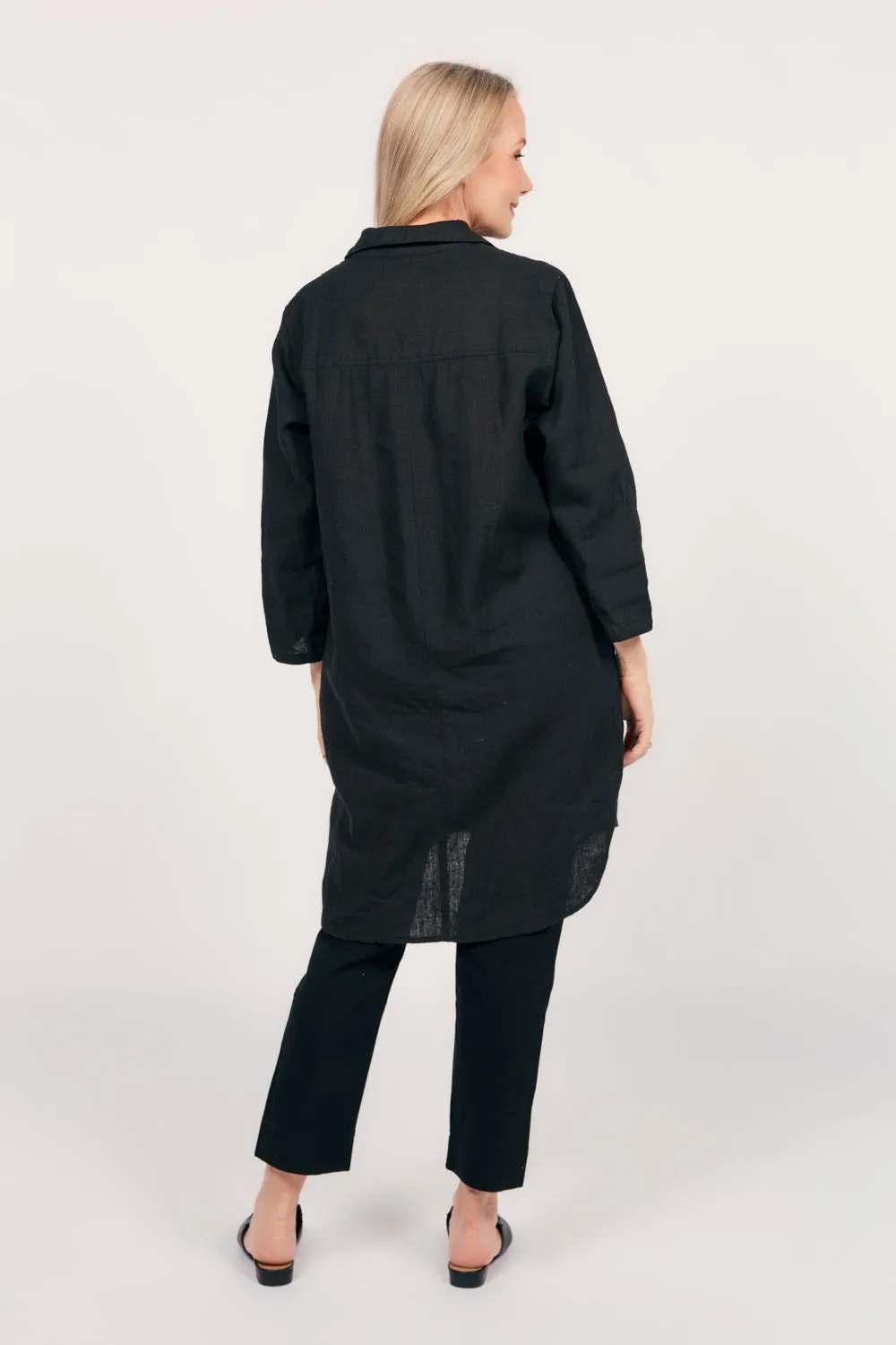 Tess Tunic Shirt Dress in Onyx Adrift