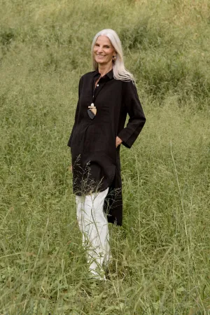 Tess Tunic Shirt Dress in Onyx Adrift