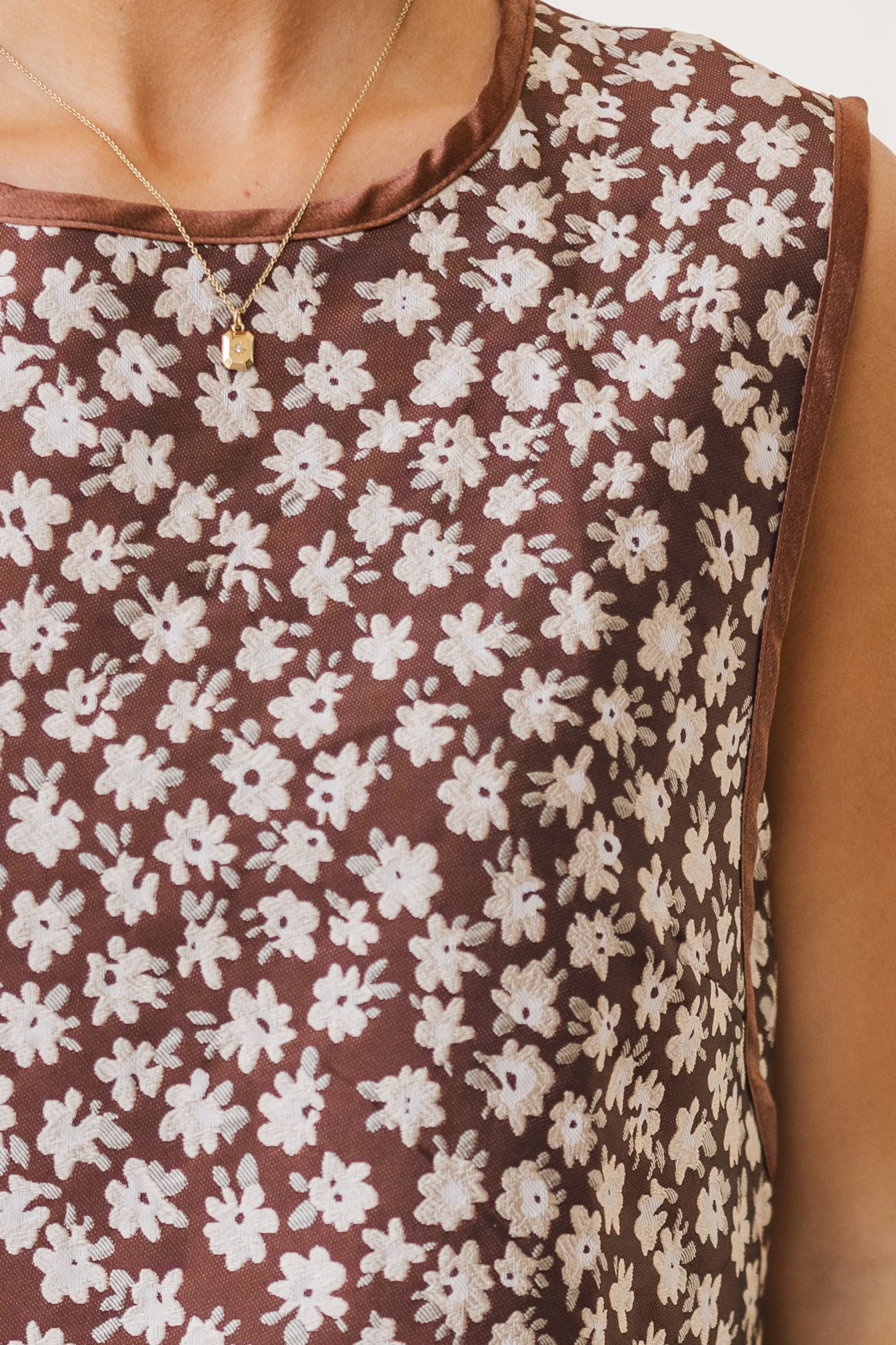 The Inspiration Chocolate Brown Ditsy Floral Dress