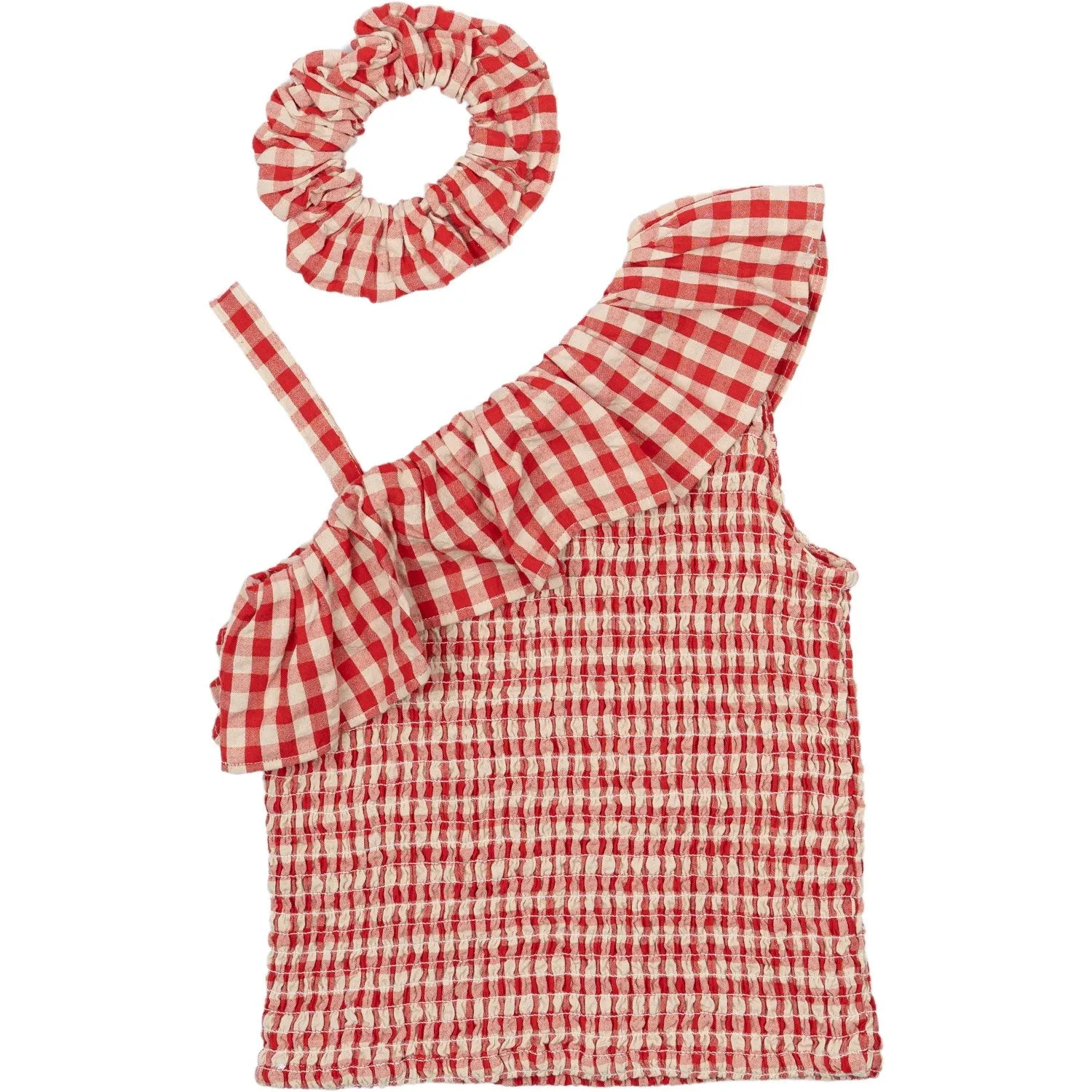 The New Poppy Red Check Nally Short Top