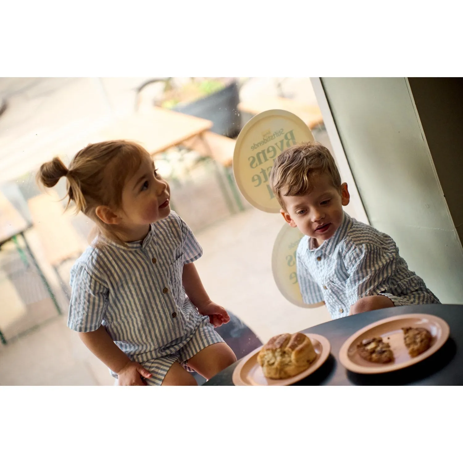THE NEW Siblings X Luksusbaby Blue Fog Striped Ojo Shirt