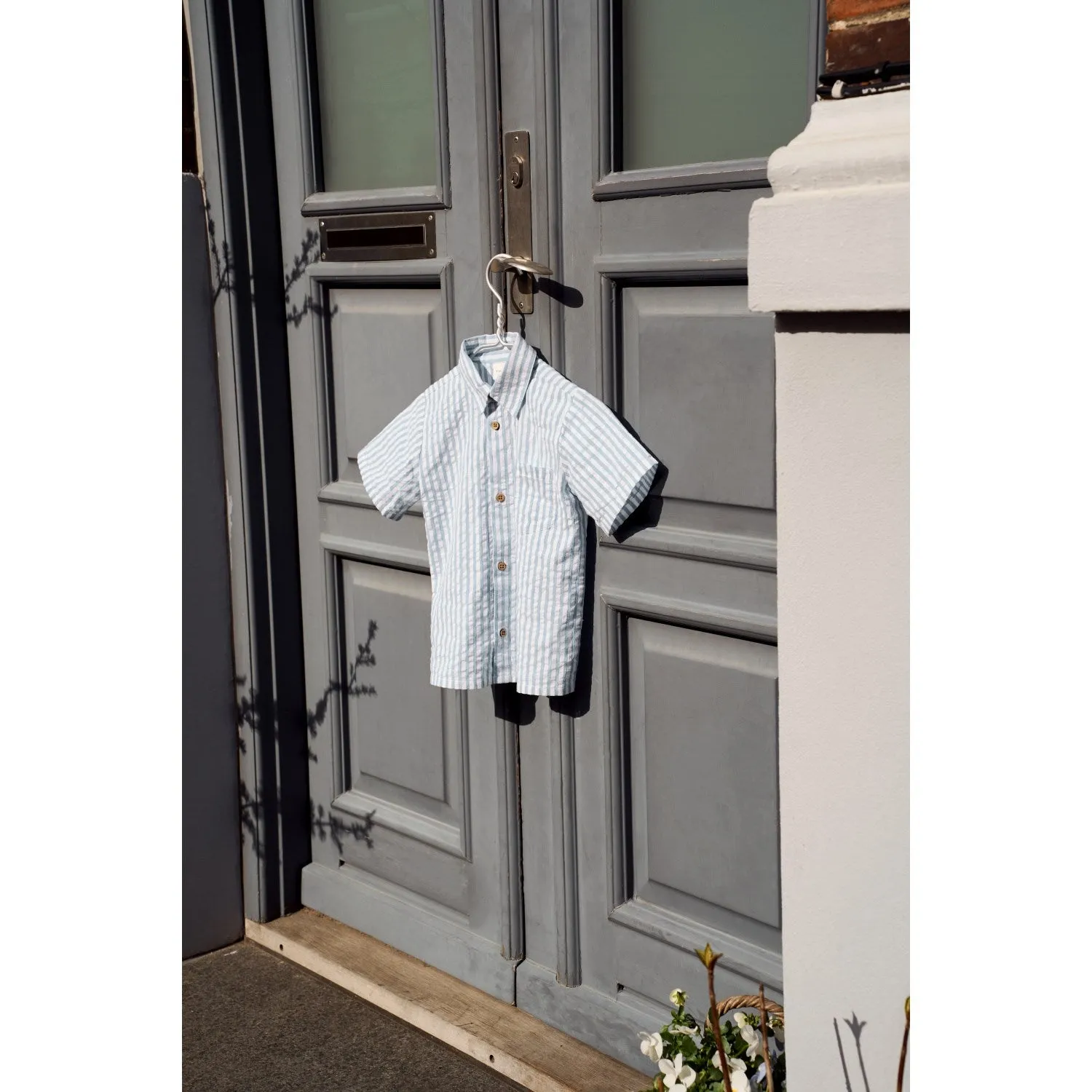 THE NEW Siblings X Luksusbaby Blue Fog Striped Ojo Shirt