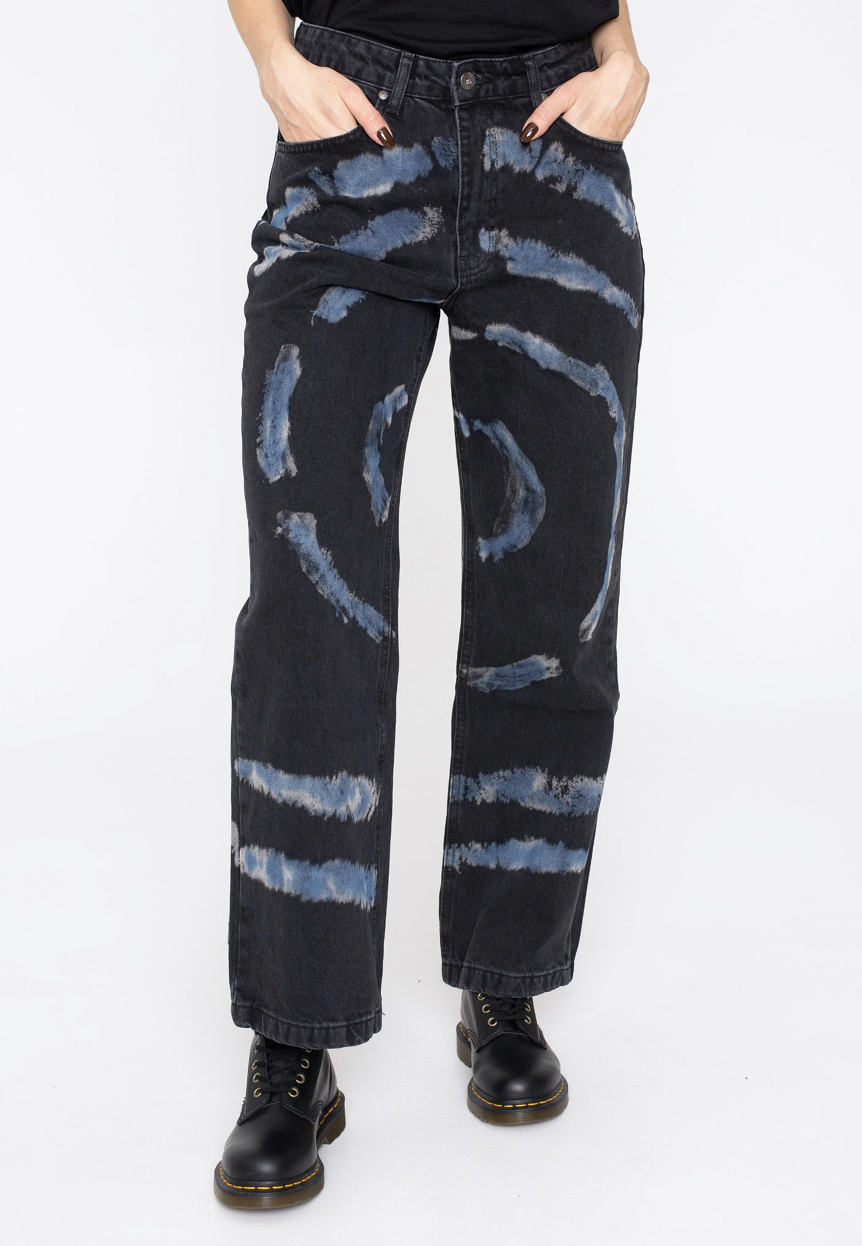 The Ragged Priest - Circle Tie Dye Dad Black/Blue - Jeans