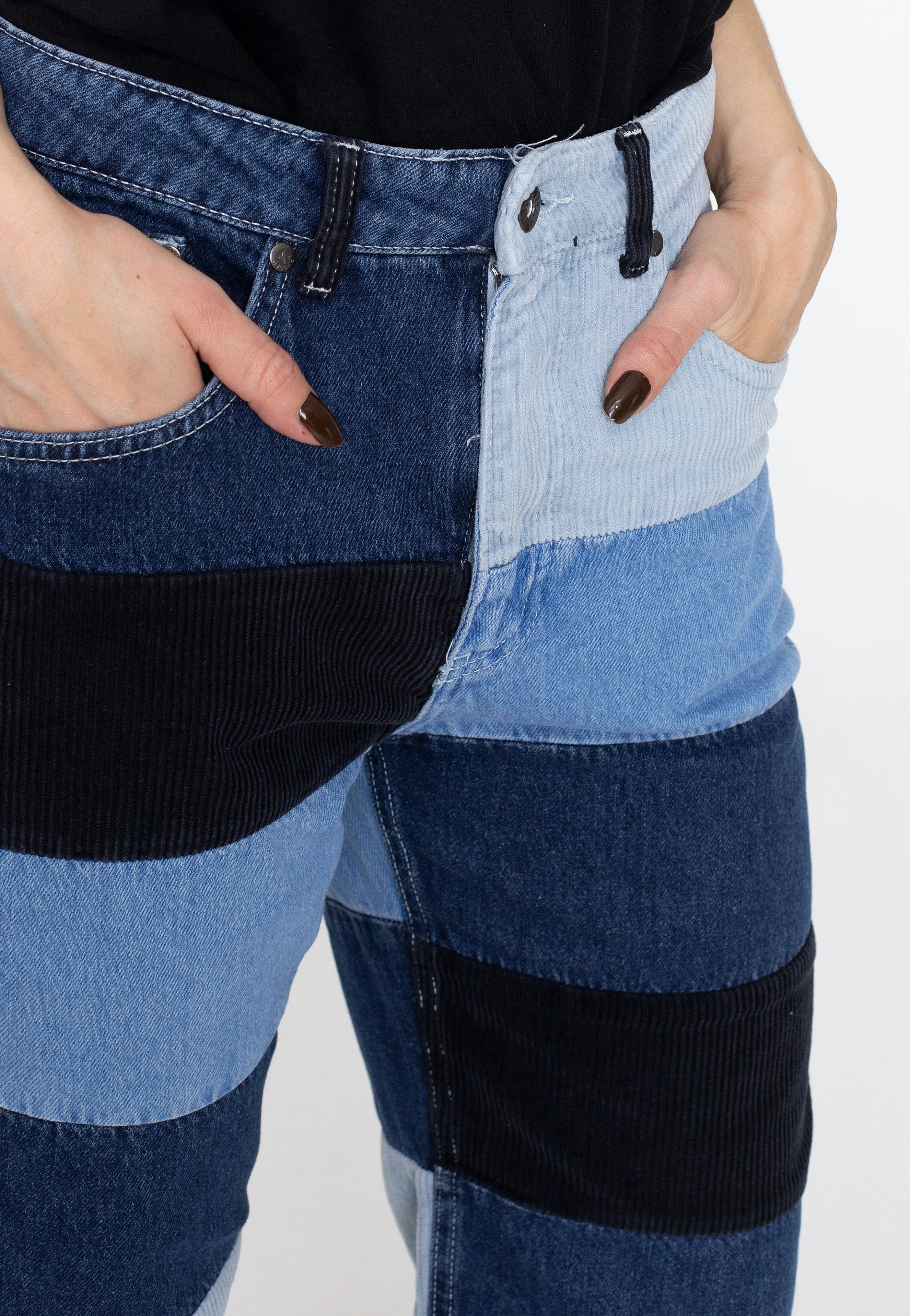 The Ragged Priest - Mixed Cord & Denim Dad Multi - Jeans