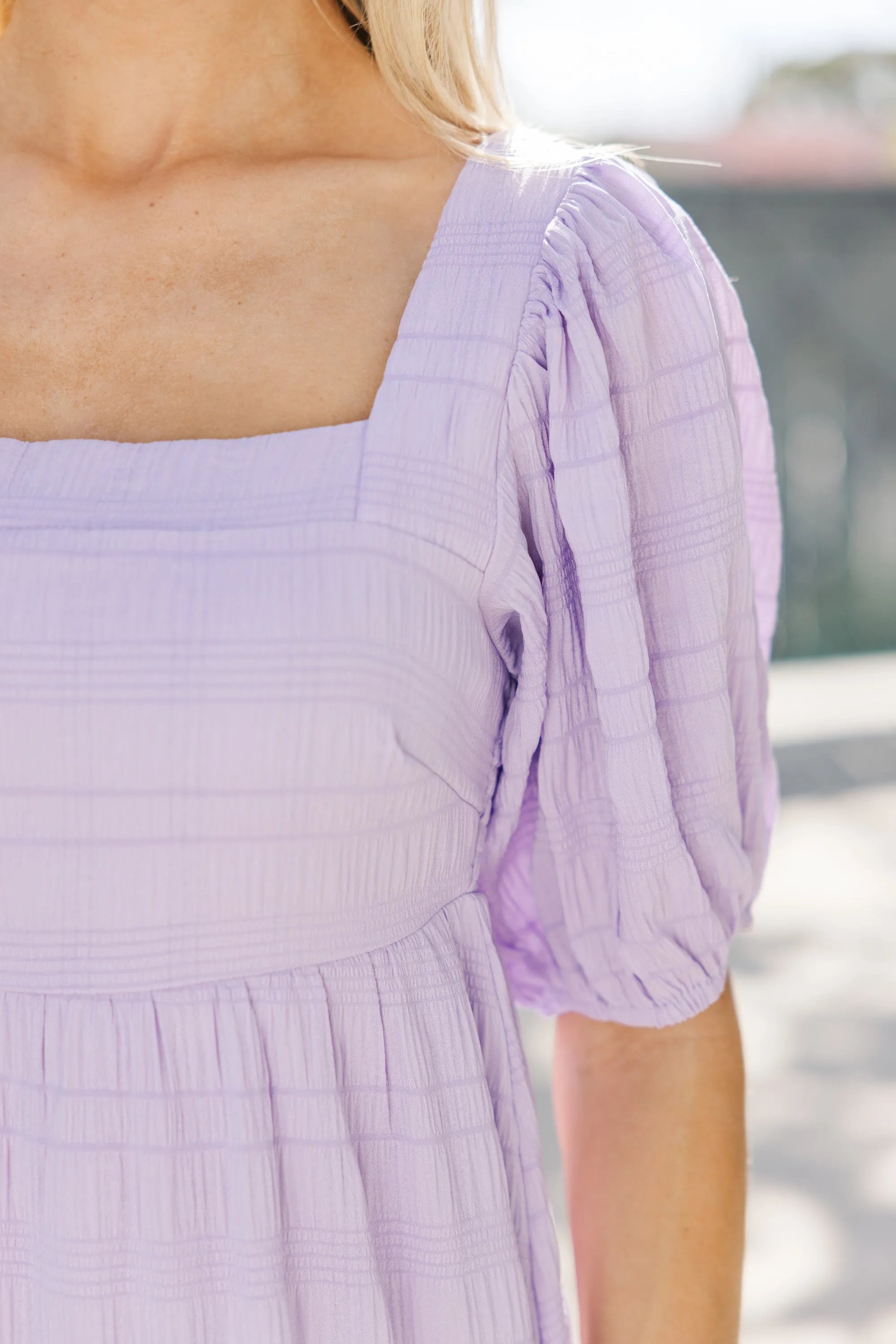 Think About It Lavender Purple Midi Dress