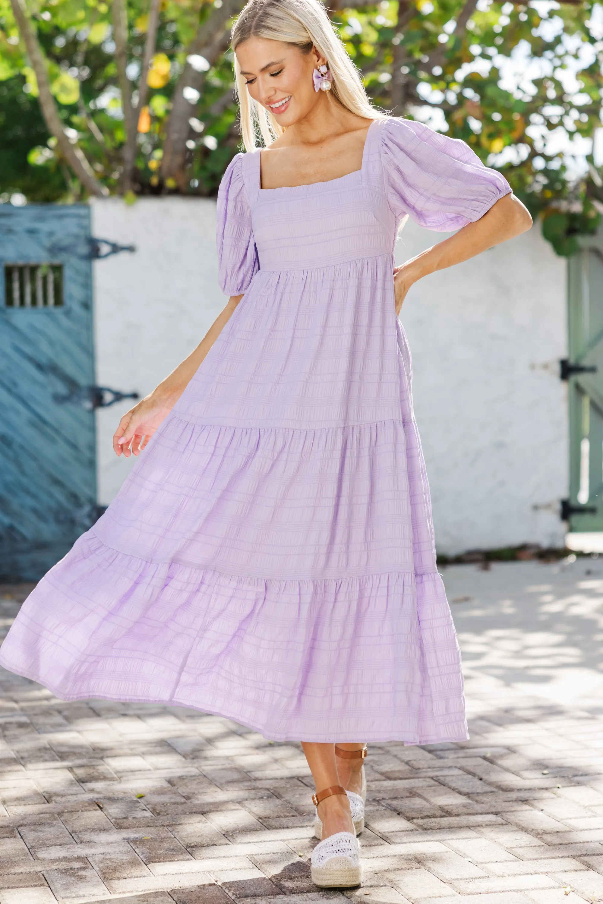 Think About It Lavender Purple Midi Dress