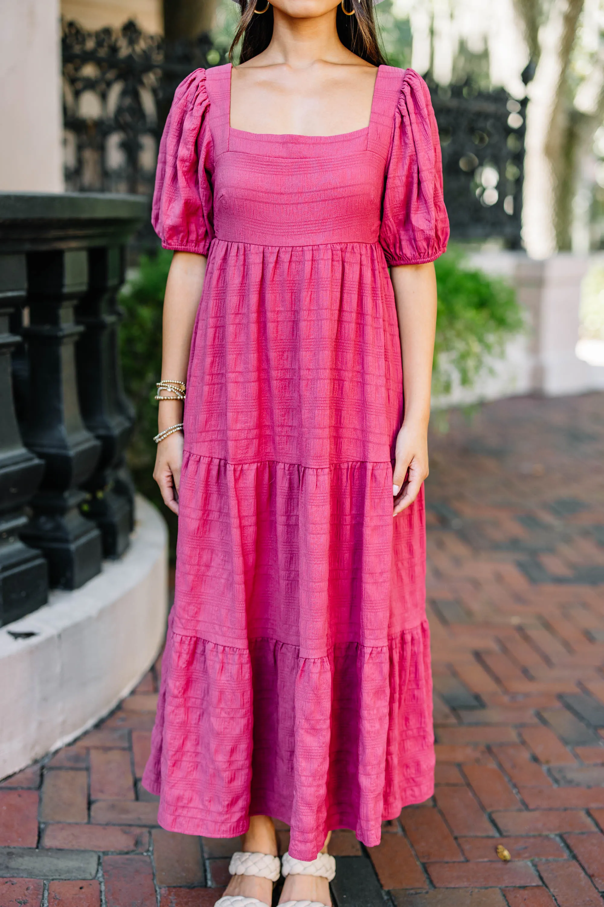 Think About It Wine Red Midi Dress