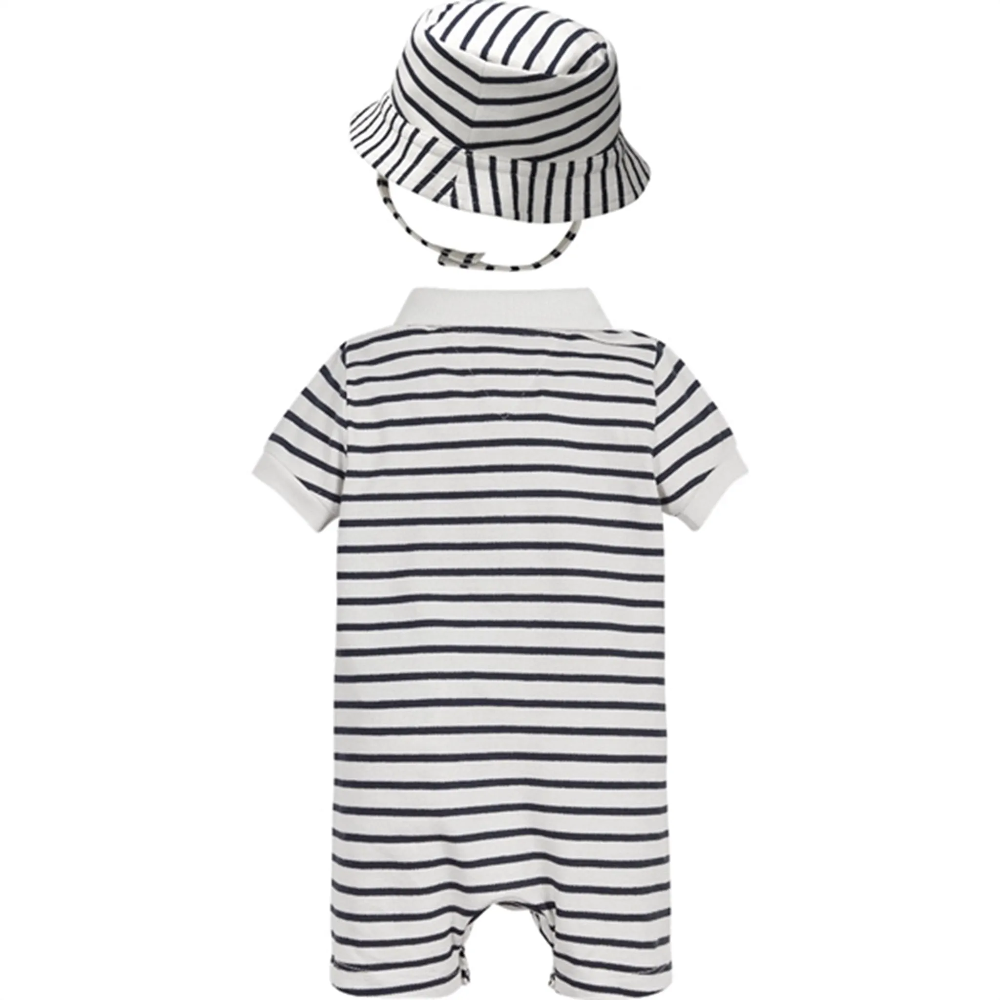 Tommy Hilfiger Baby Shortall White Twilight Navy Stripe