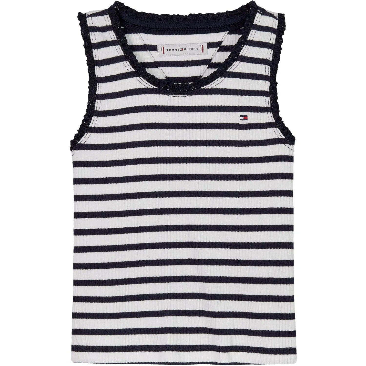 Tommy Hilfiger Dark Night Navy Stripes Essential Rib Lace Tank Top