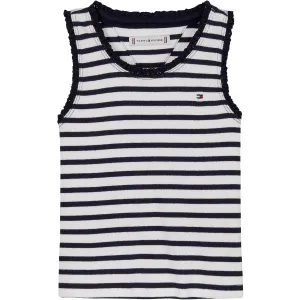 Tommy Hilfiger Dark Night Navy Stripes Essential Rib Lace Tank Top