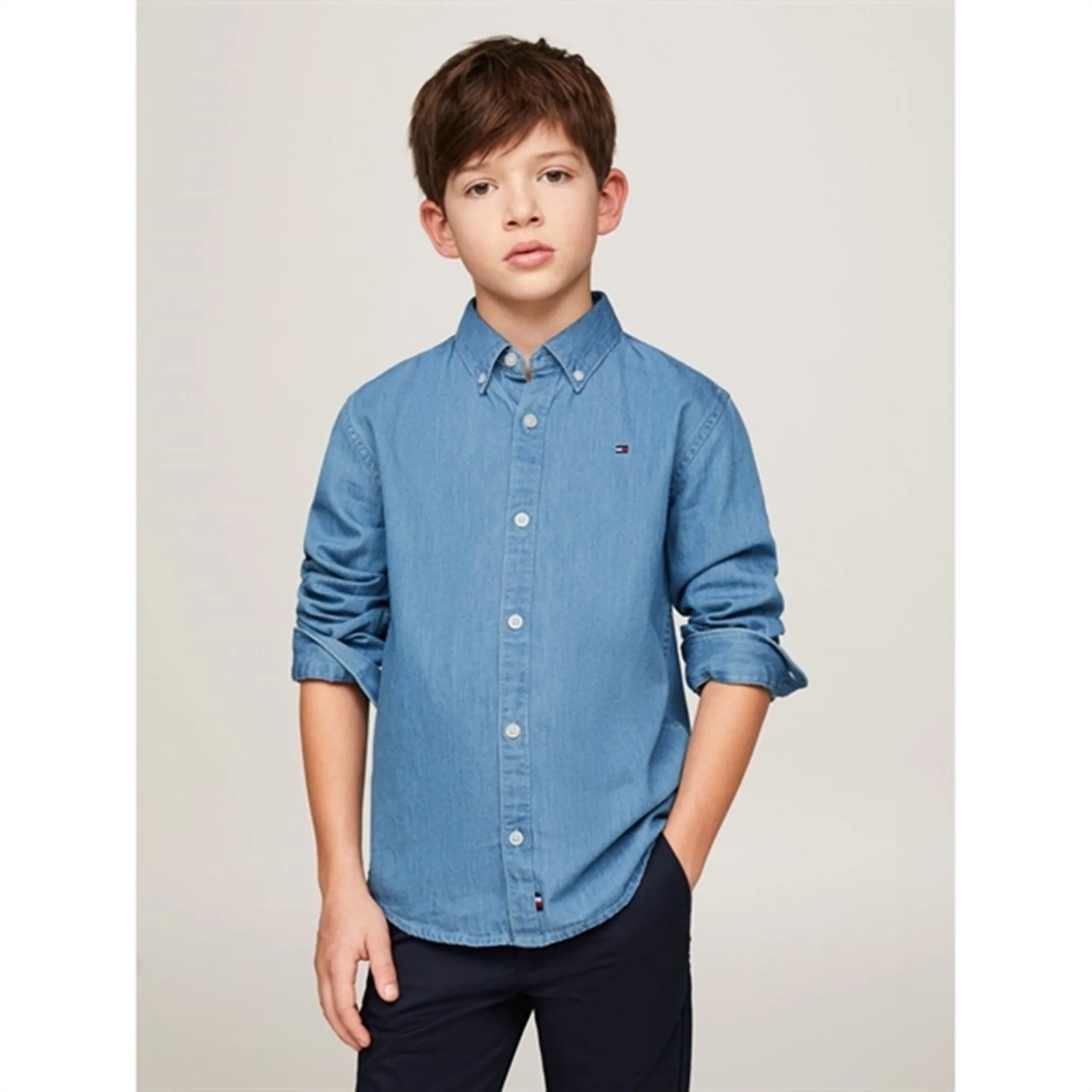 Tommy Hilfiger Denim Chambray Shirt Denim Light Wash
