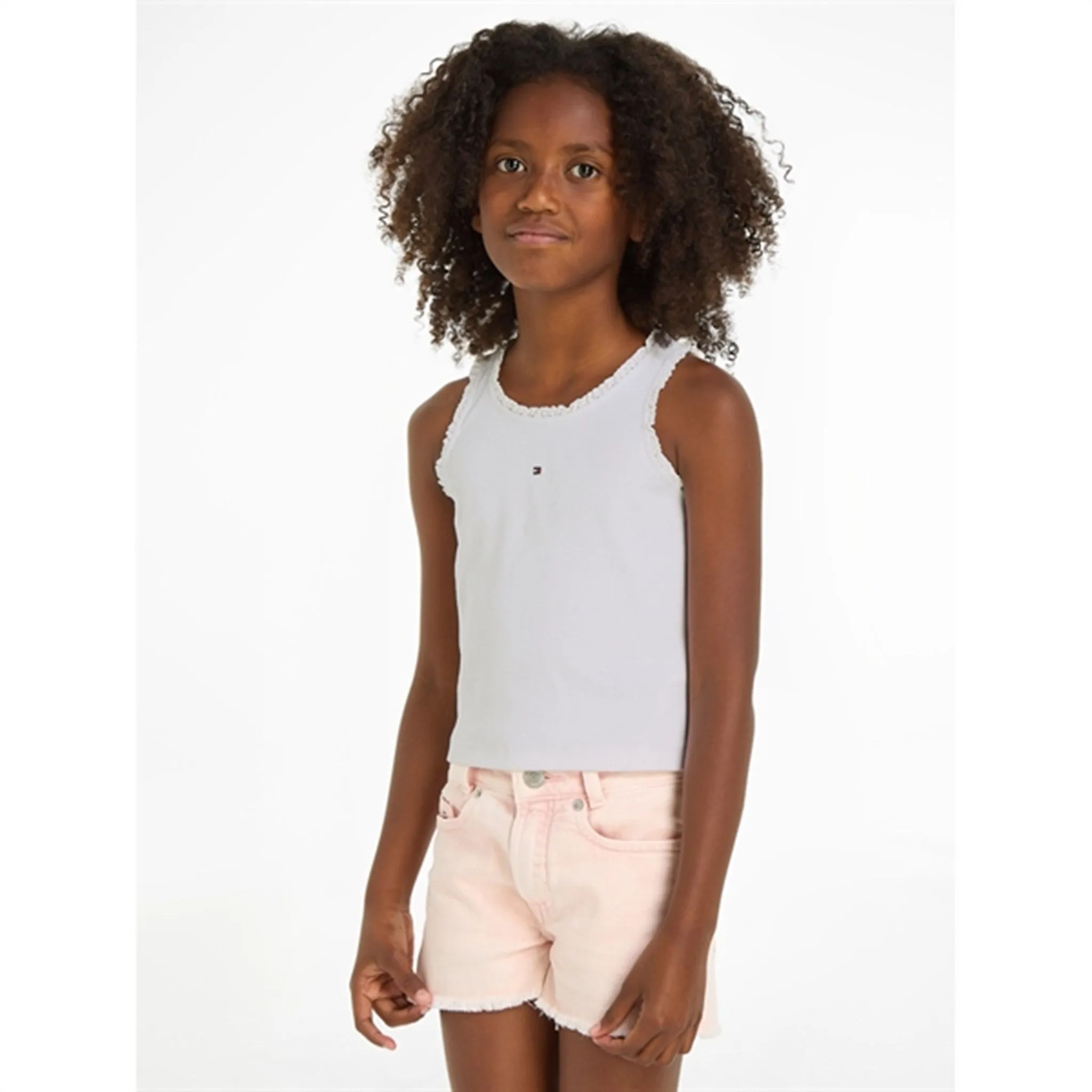 Tommy Hilfiger Essential Rib Lace Tank Top White