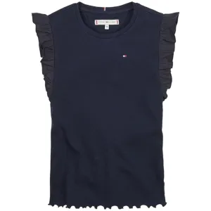 Tommy Hilfiger Ruffle Rib Tank Top Desert Sky
