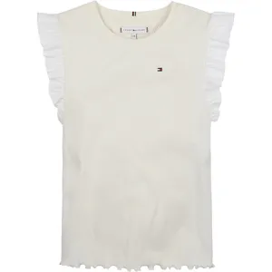 Tommy Hilfiger Ruffle Rib Tank Top White