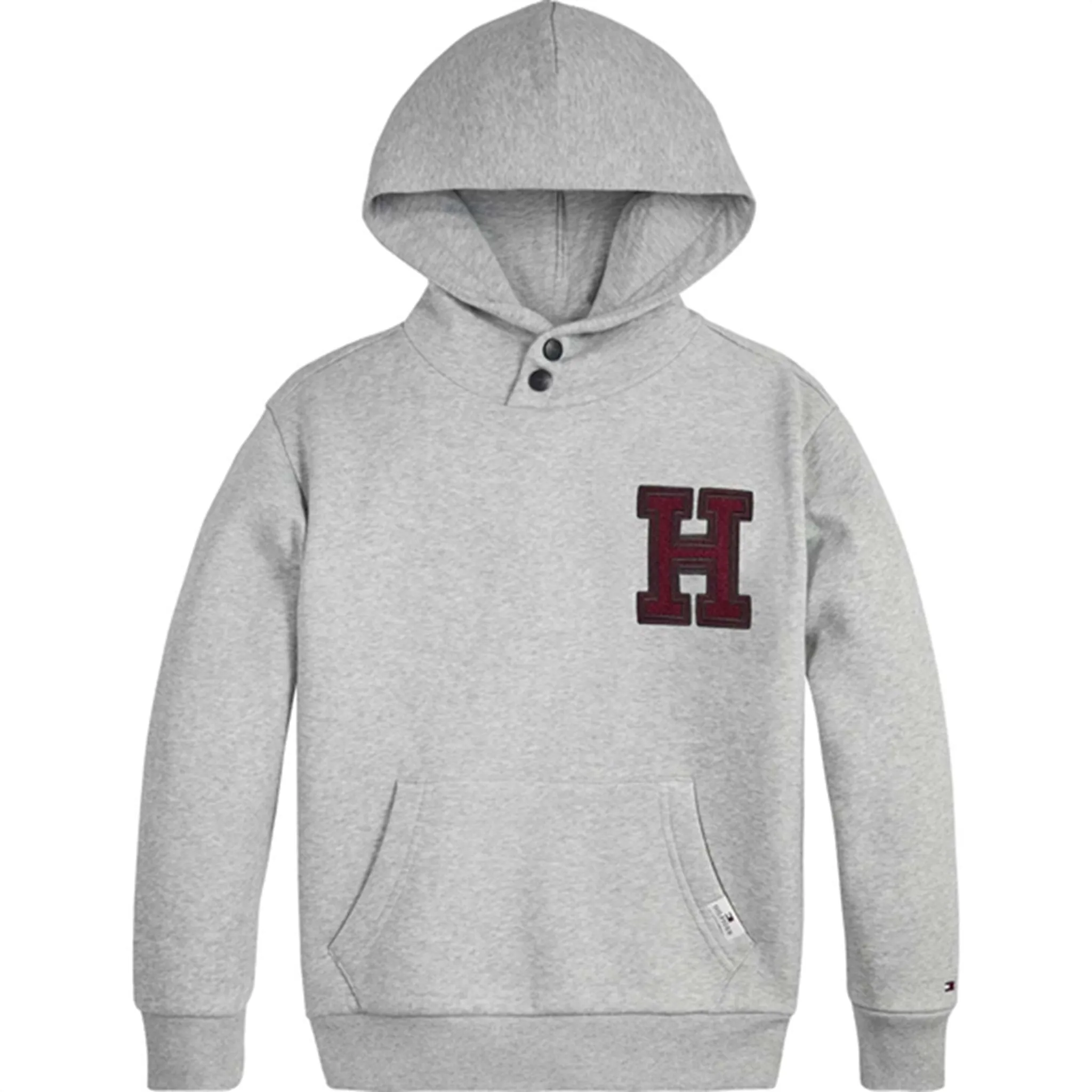 Tommy Hilfiger Tommy Towelling Patch Hoodie Light Grey Heather