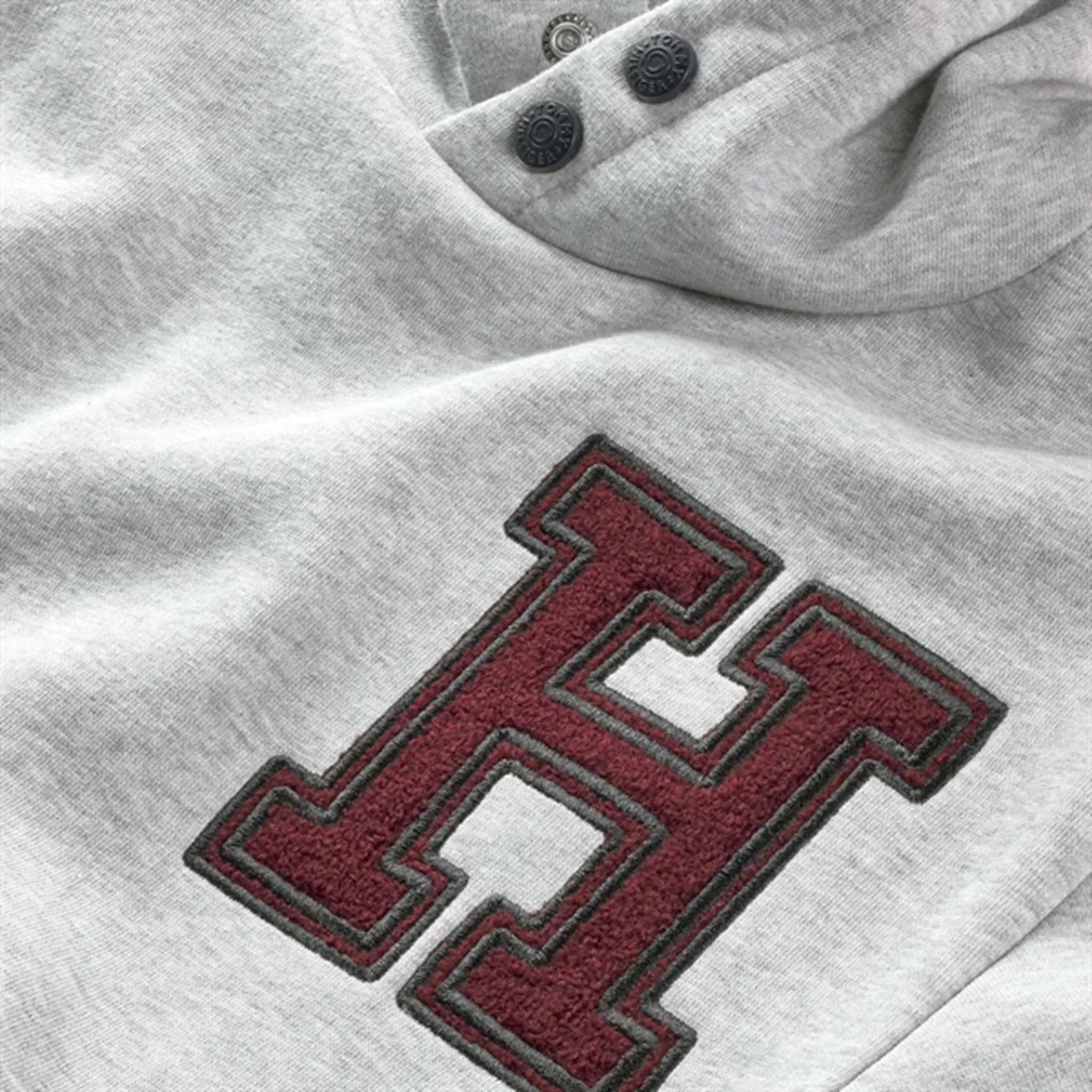 Tommy Hilfiger Tommy Towelling Patch Hoodie Light Grey Heather